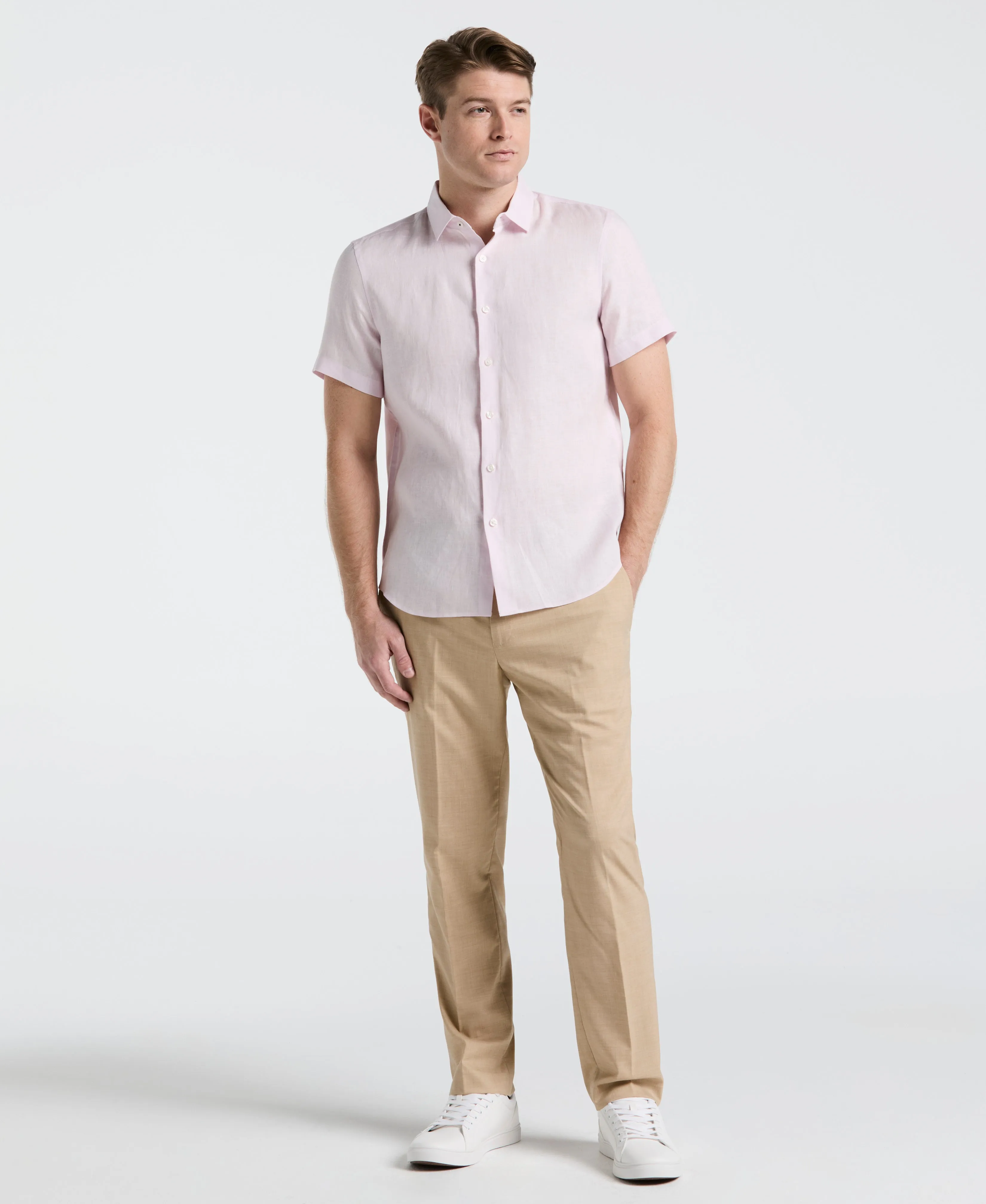 Solid Linen Shirt sold by Perry Ellis product image thumbnail 4