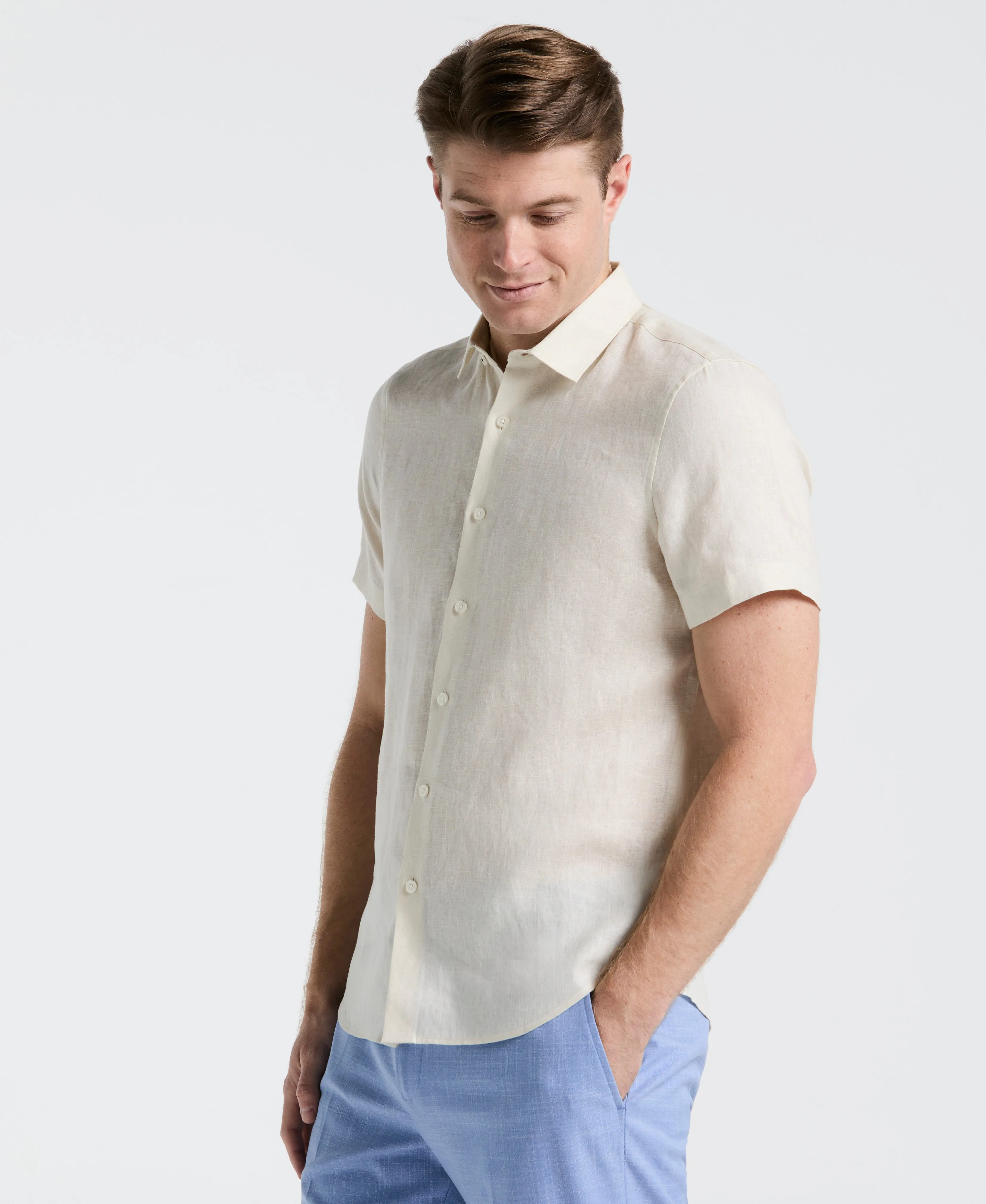 Solid Linen Shirt sold by Perry Ellis