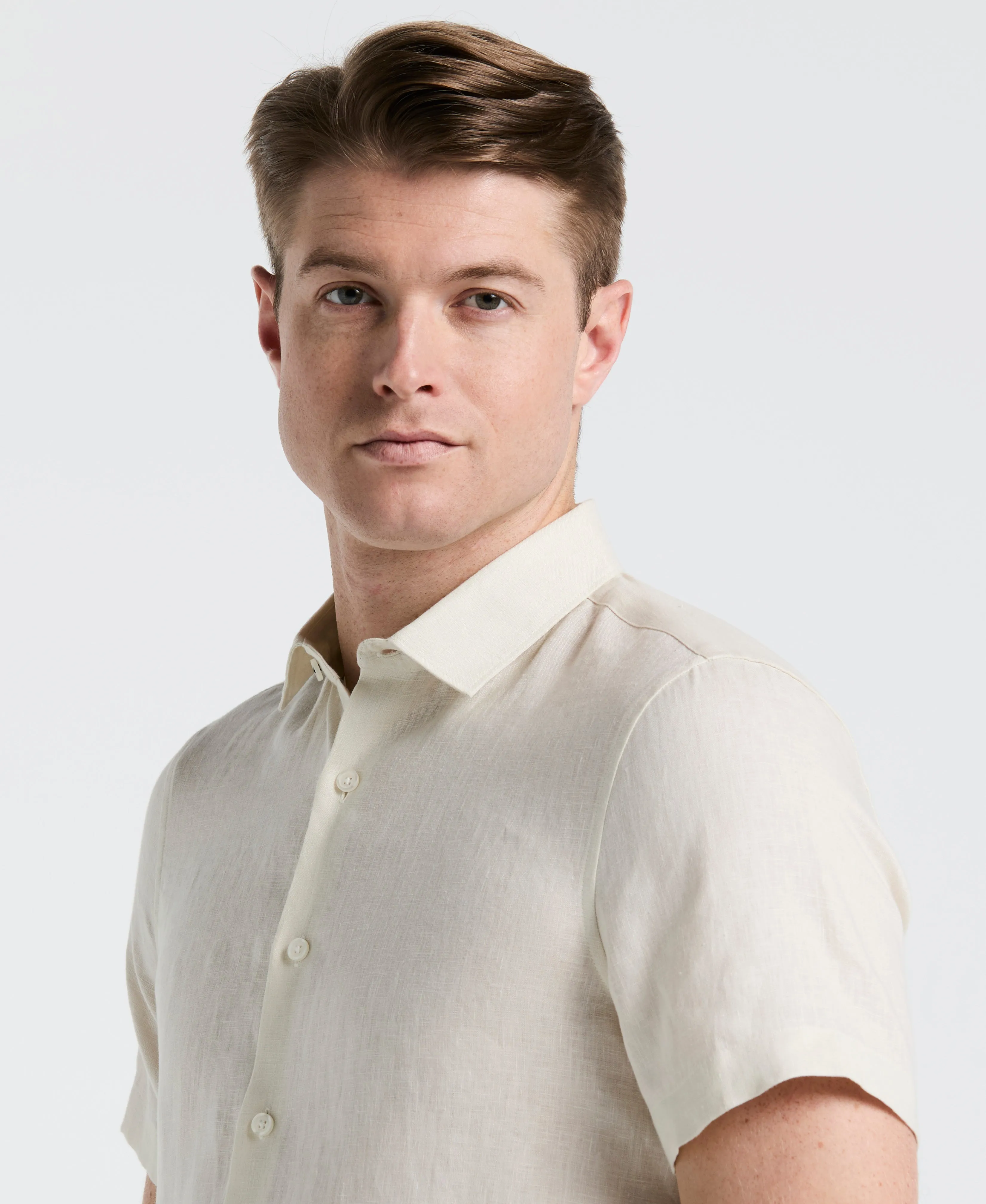 Solid Linen Shirt sold by Perry Ellis product image thumbnail 3