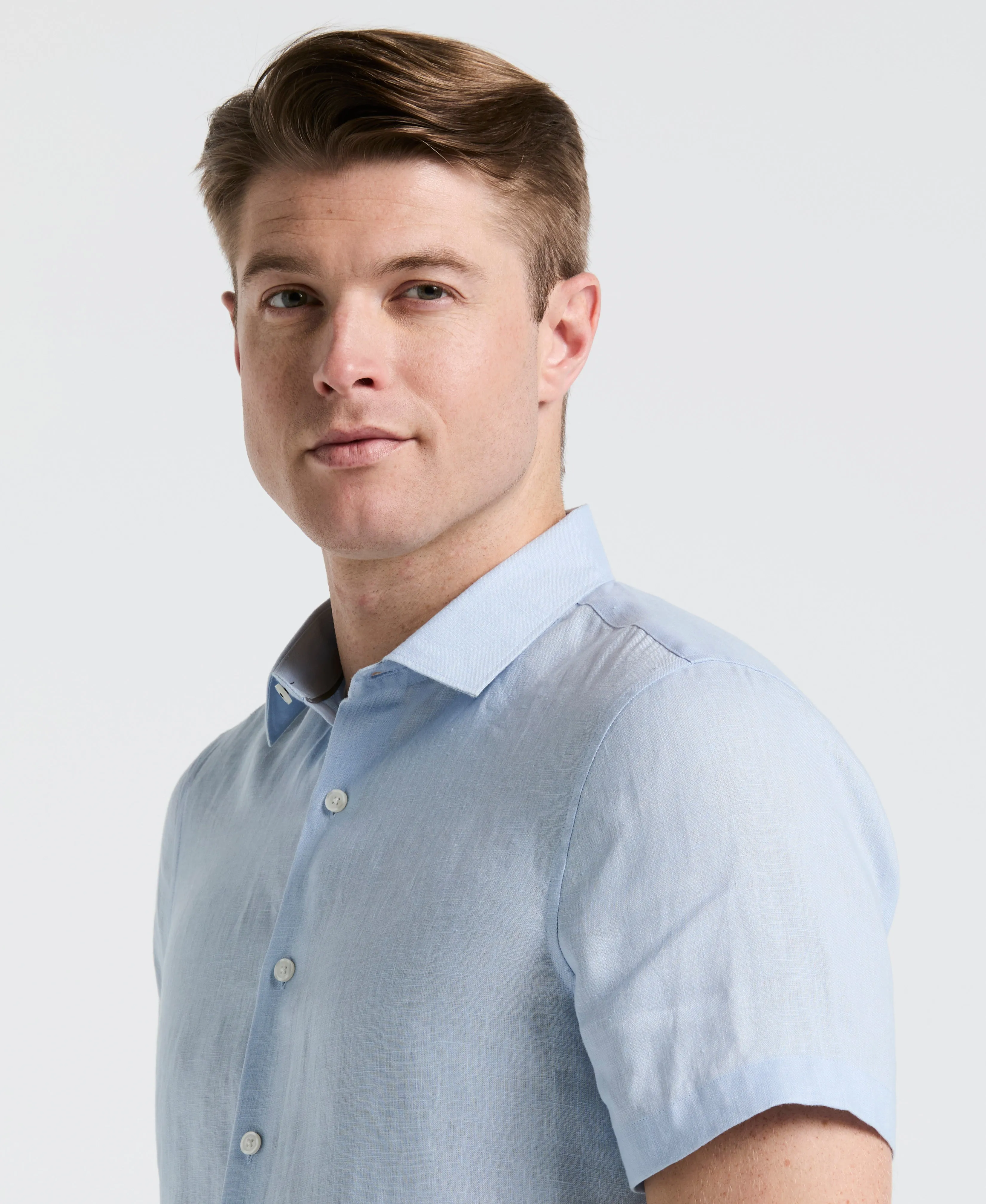 Solid Linen Shirt sold by Perry Ellis product image thumbnail 3