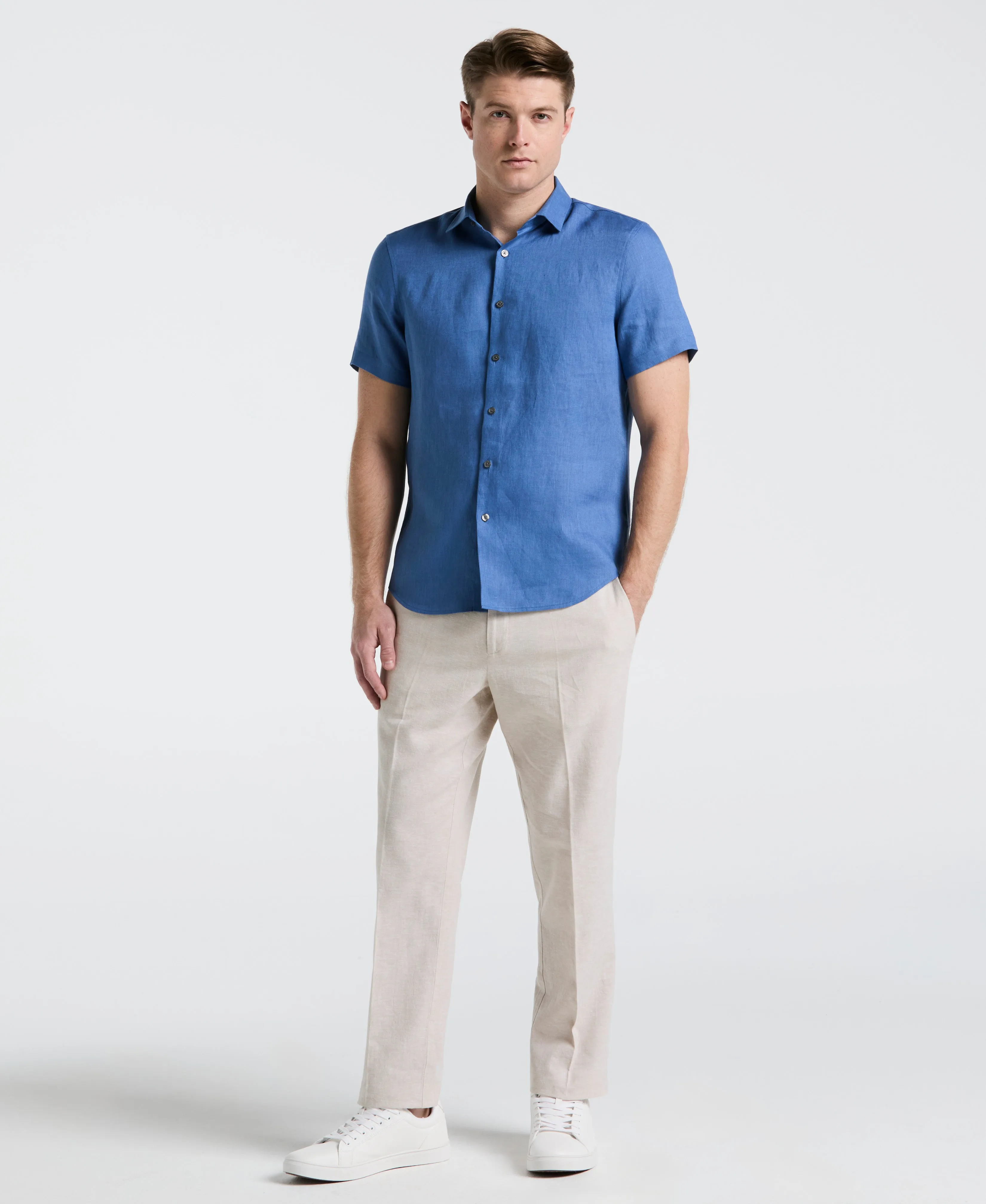 Solid Linen Shirt sold by Perry Ellis product image thumbnail 4