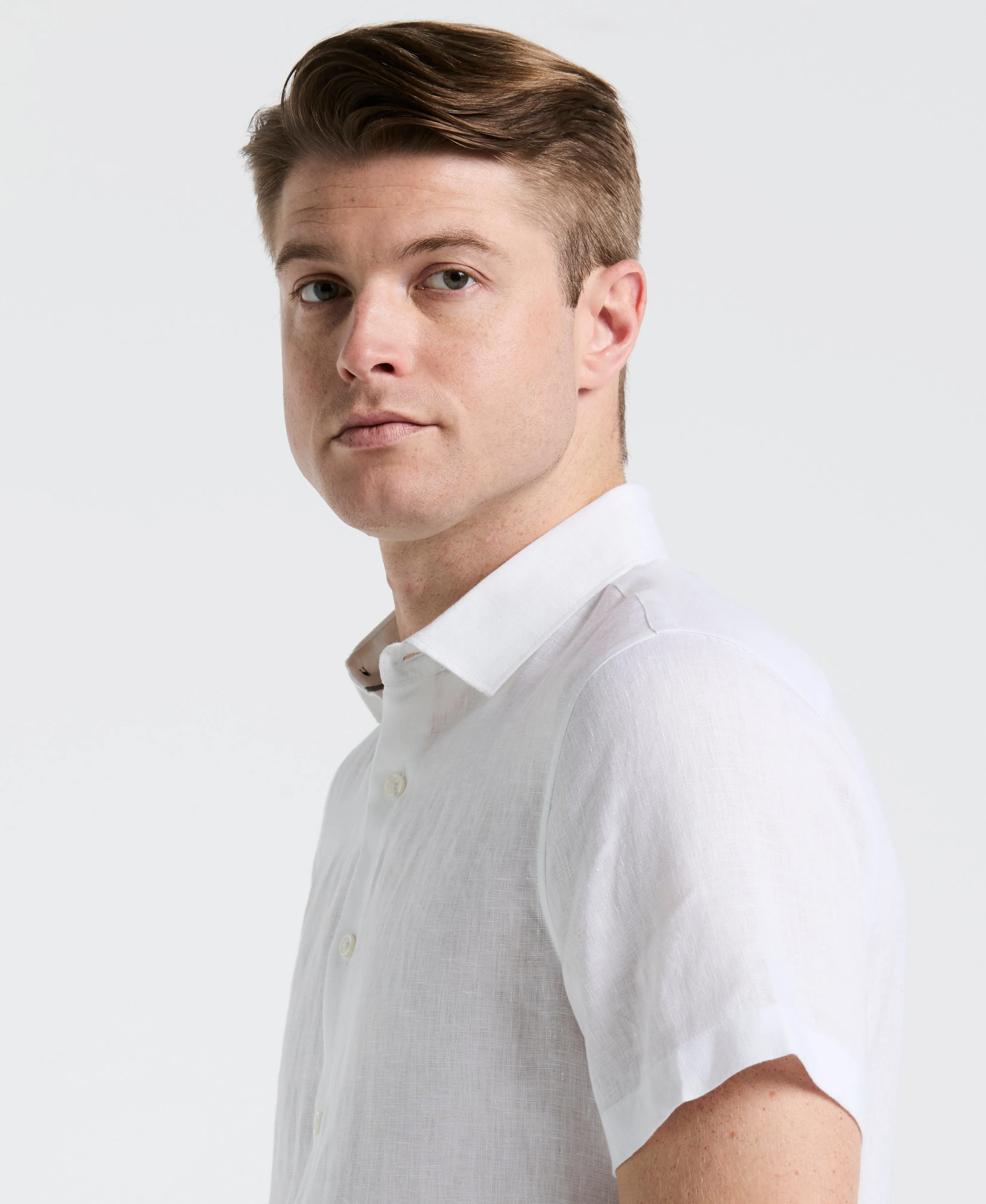 Solid Linen Shirt sold by Perry Ellis product image thumbnail 3