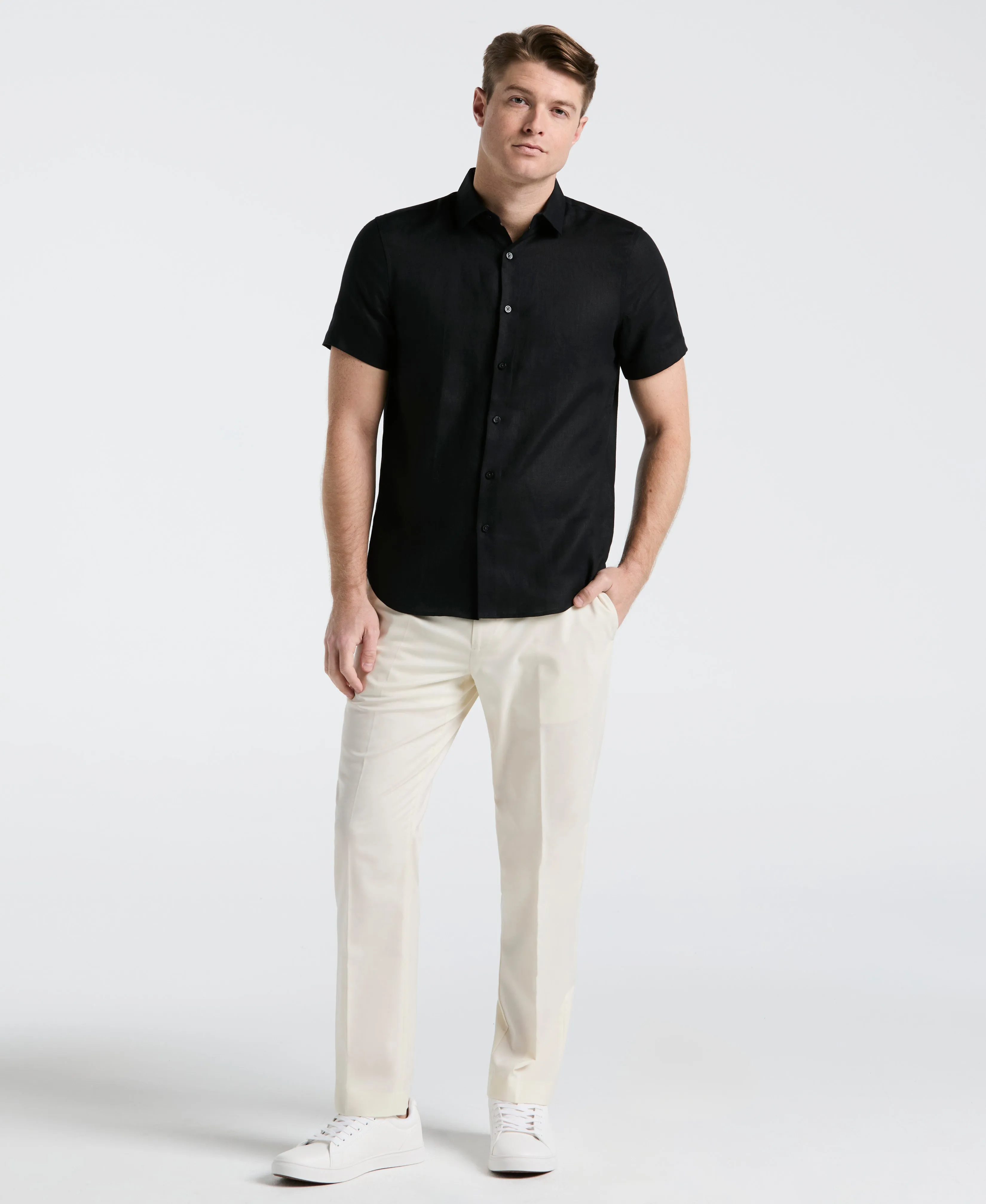 Solid Linen Shirt sold by Perry Ellis product image thumbnail 4