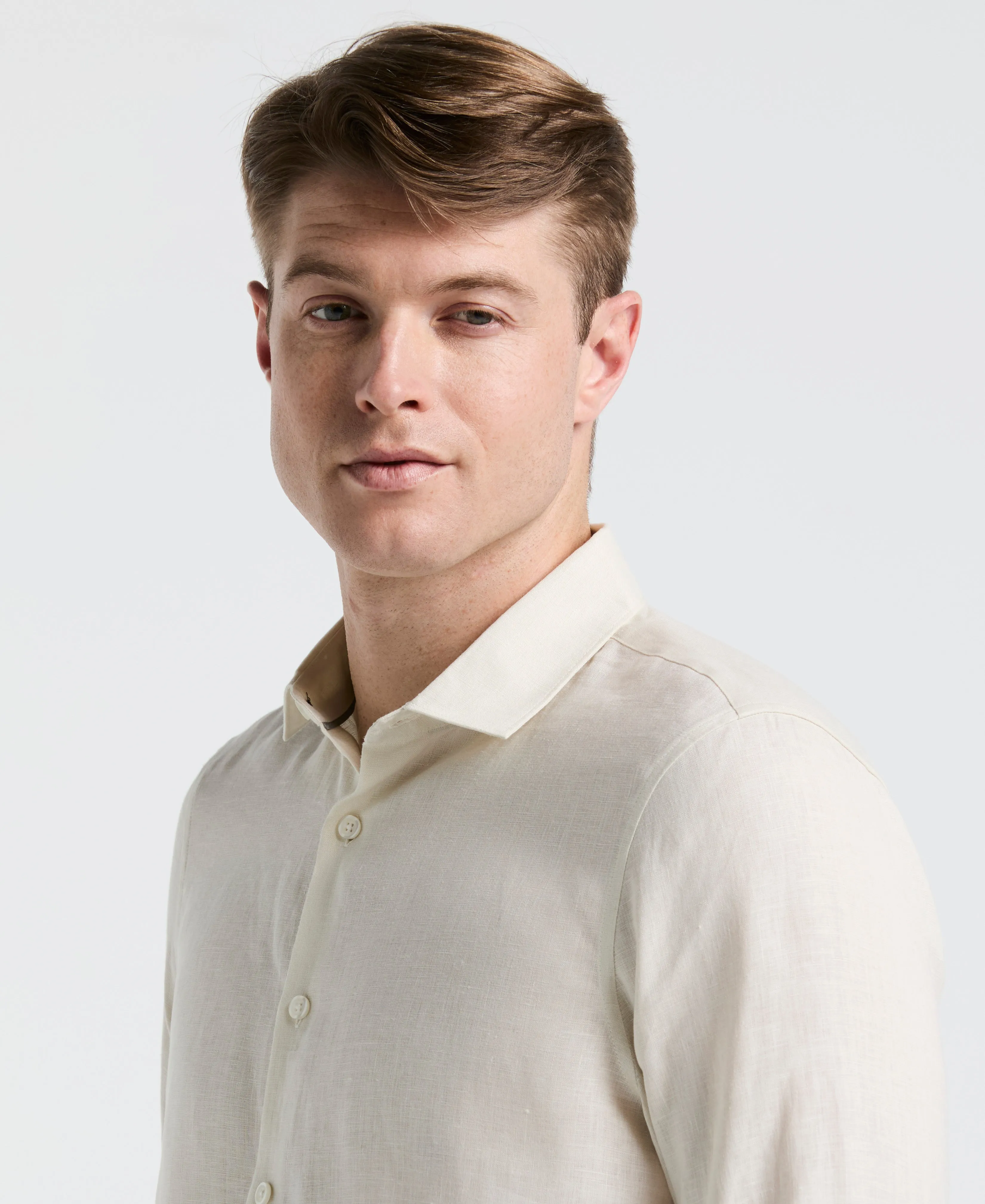 Solid Linen Shirt sold by Perry Ellis product image thumbnail 3