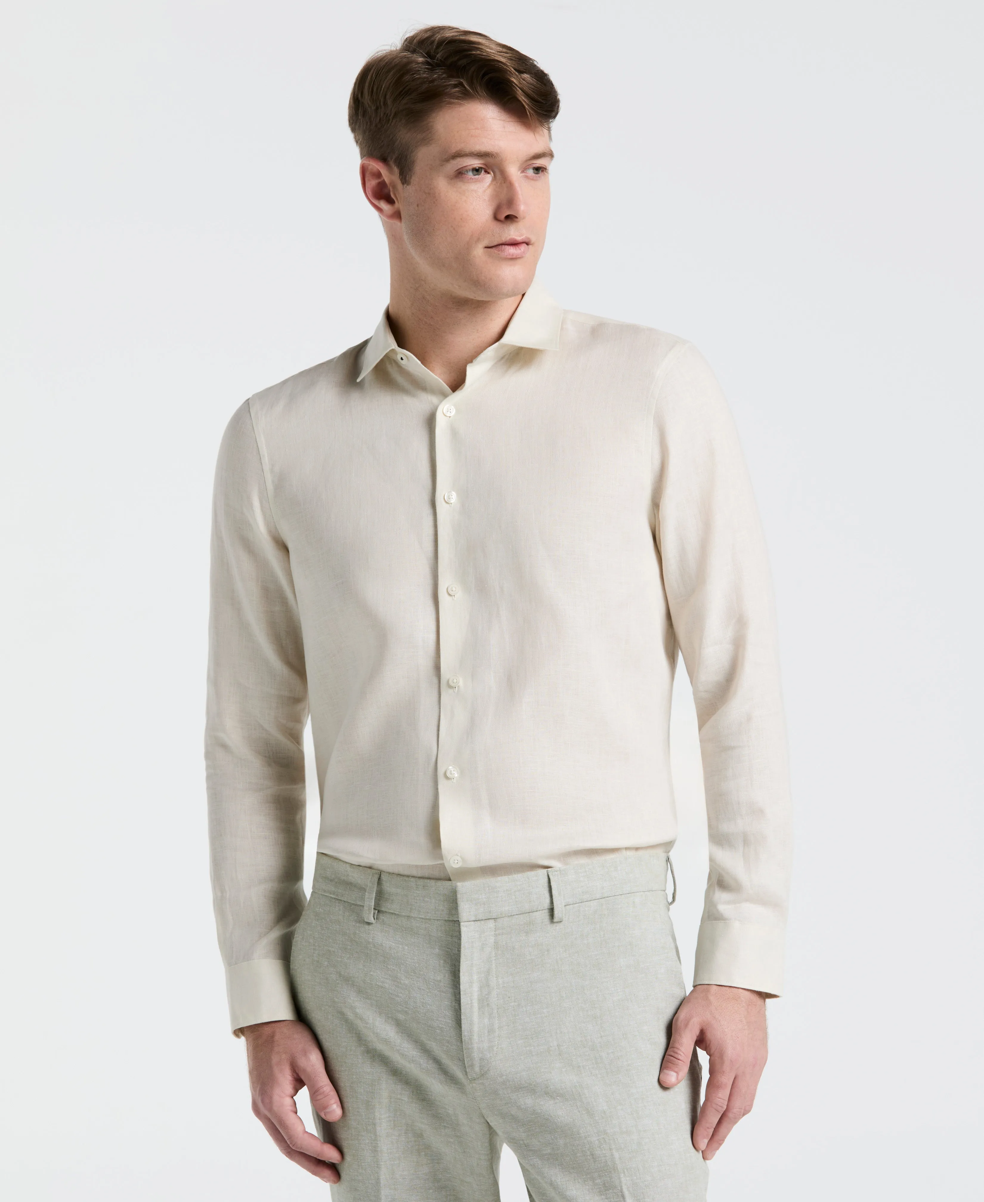 Solid Linen Shirt sold by Perry Ellis