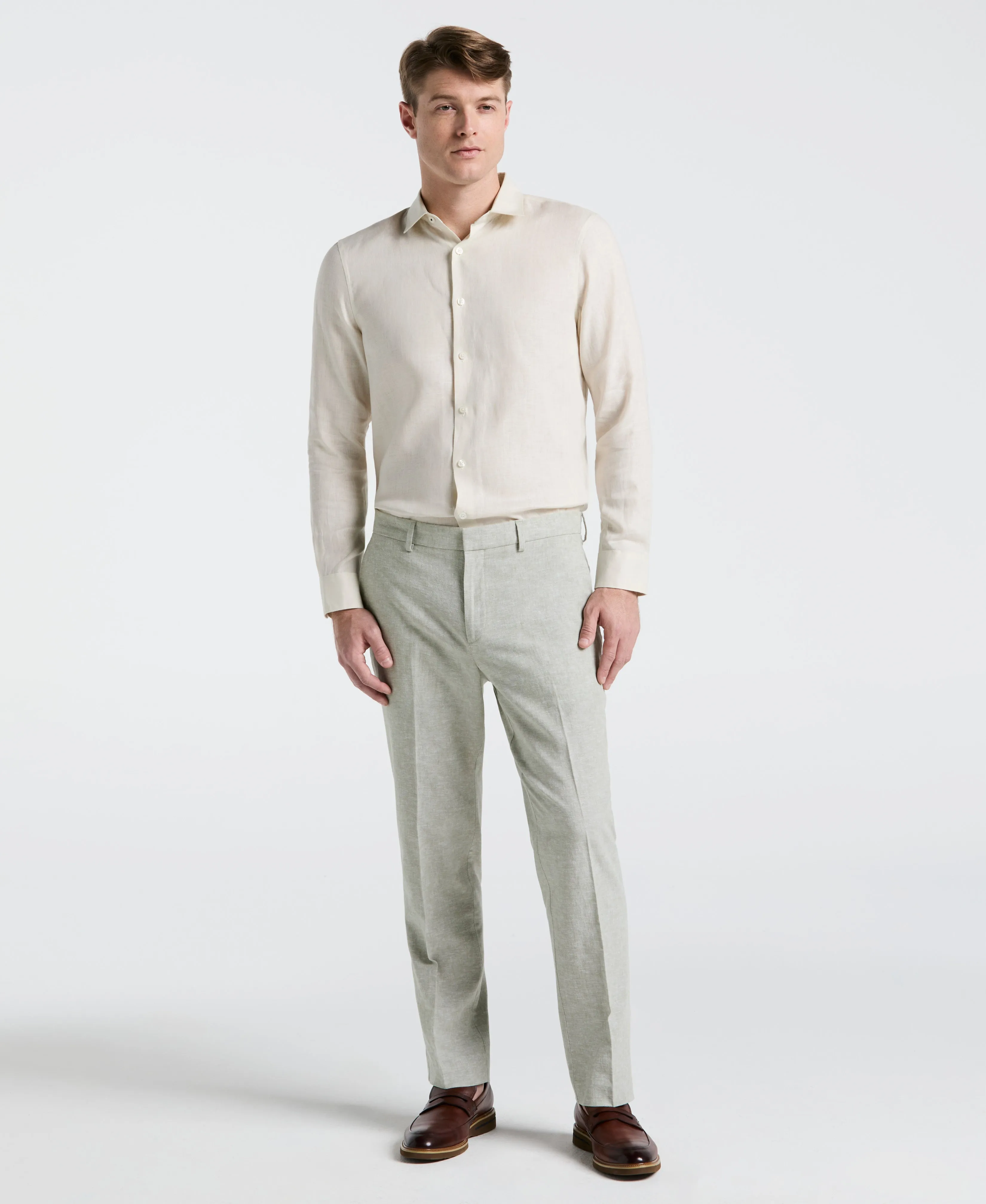 Solid Linen Shirt sold by Perry Ellis product image thumbnail 4