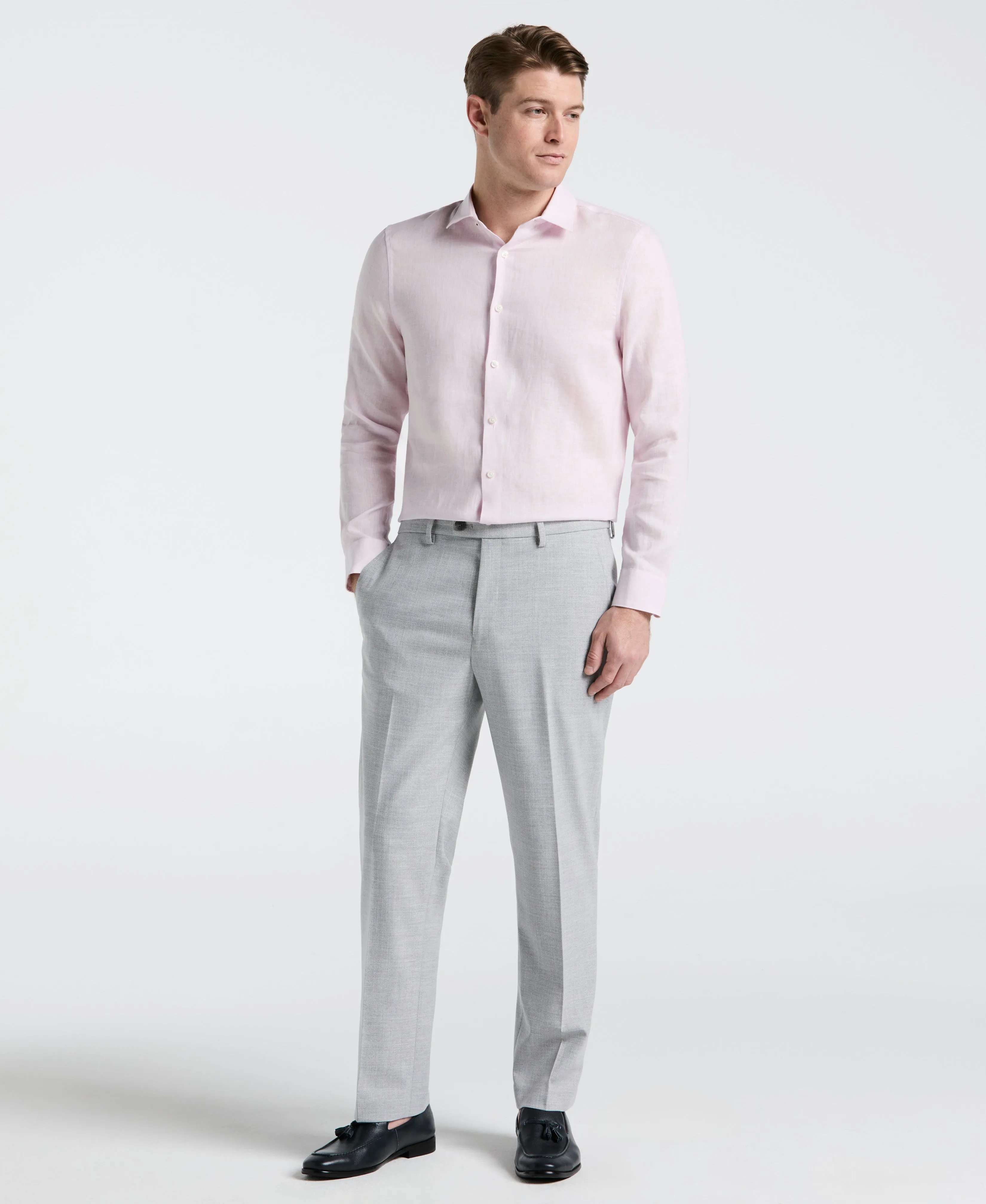 Solid Linen Shirt sold by Perry Ellis product image thumbnail 4