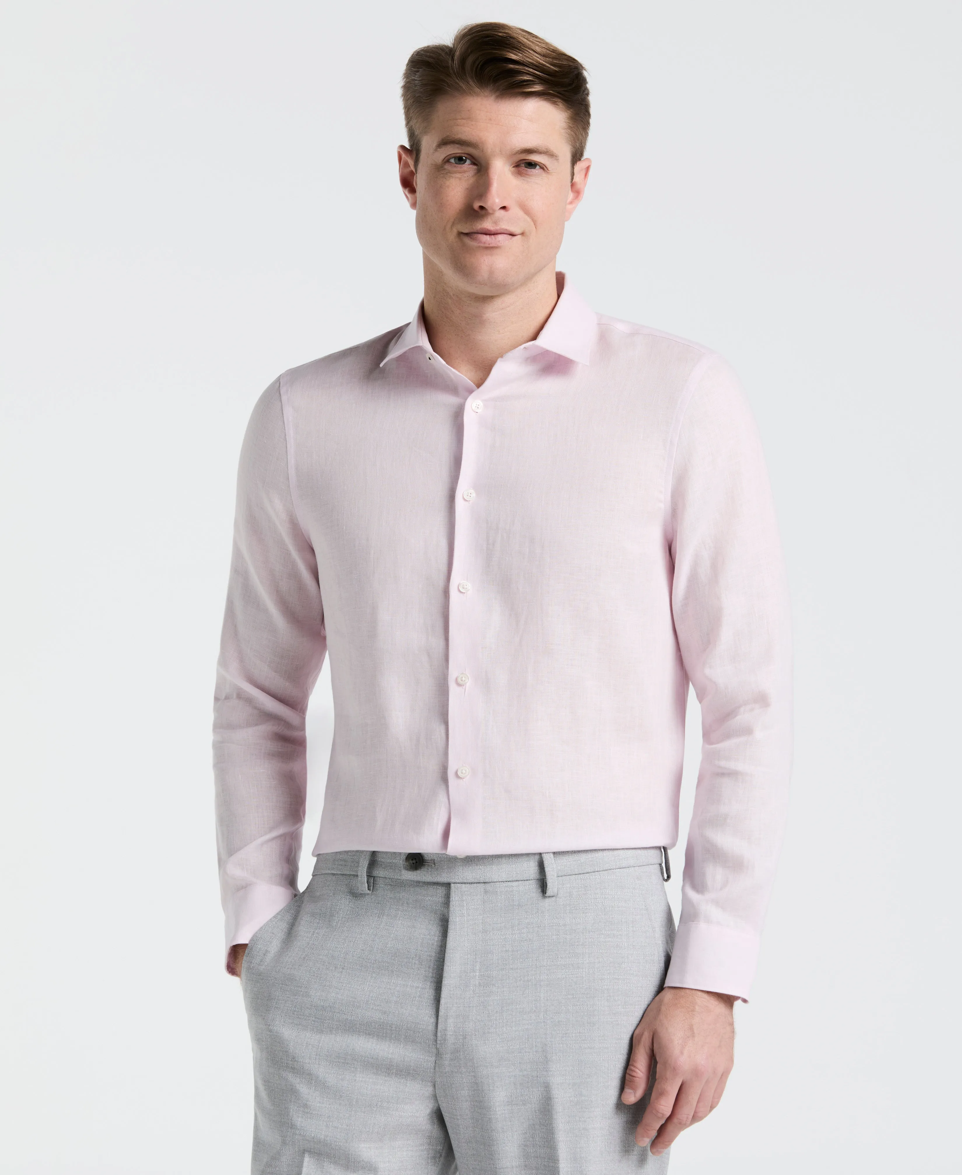 Solid Linen Shirt sold by Perry Ellis