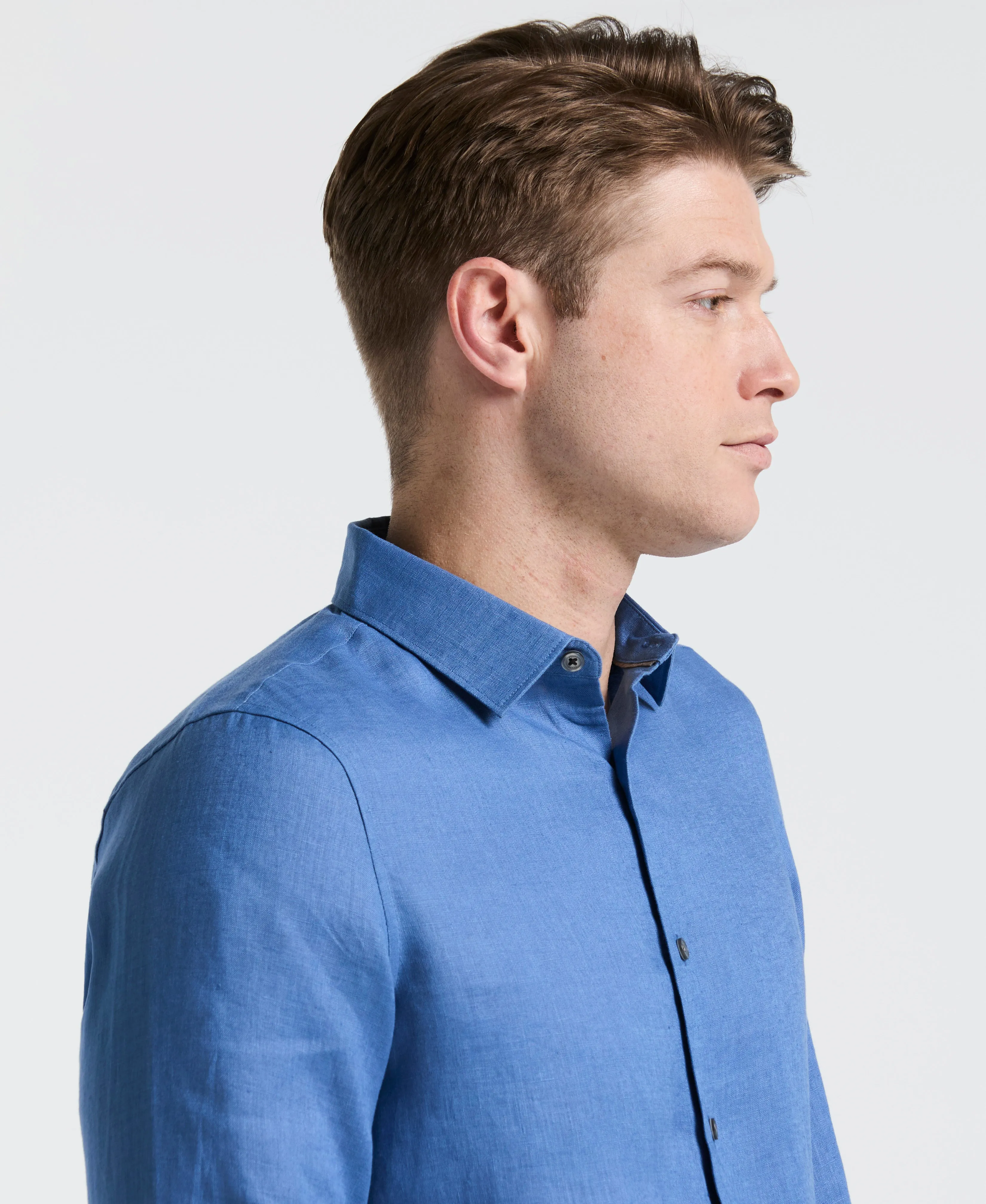 Solid Linen Shirt sold by Perry Ellis product image thumbnail 3