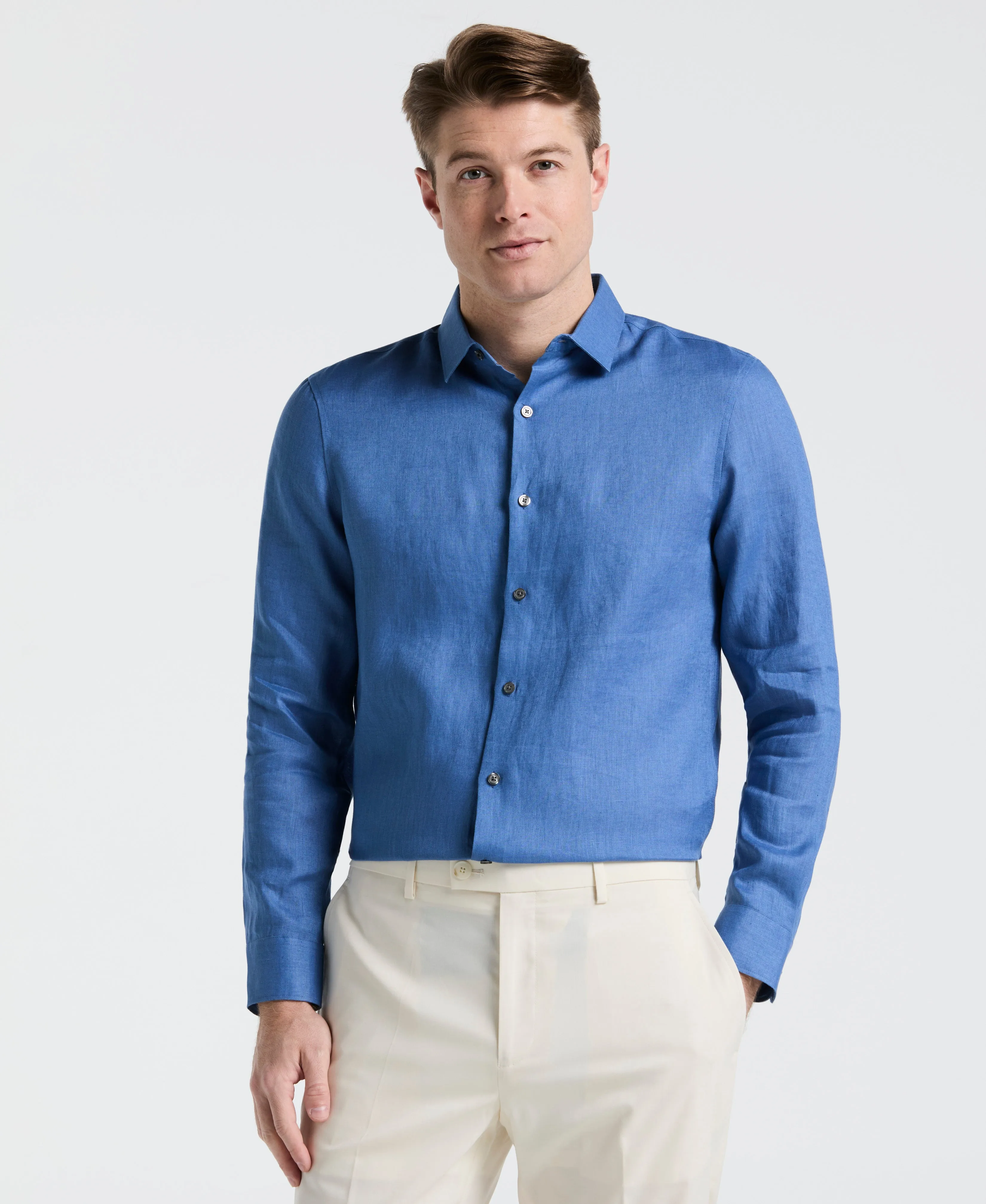 Solid Linen Shirt sold by Perry Ellis