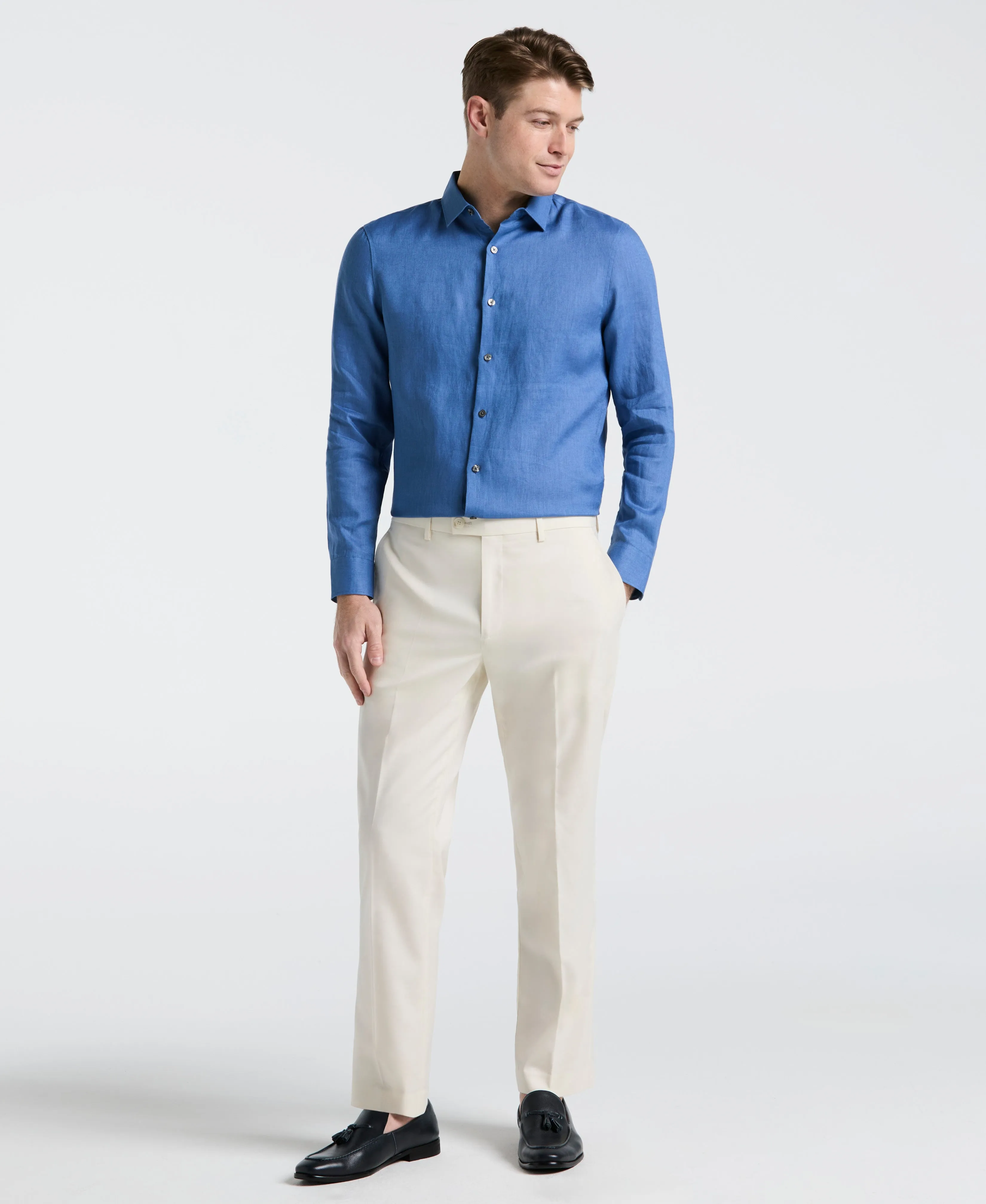 Solid Linen Shirt sold by Perry Ellis product image thumbnail 4