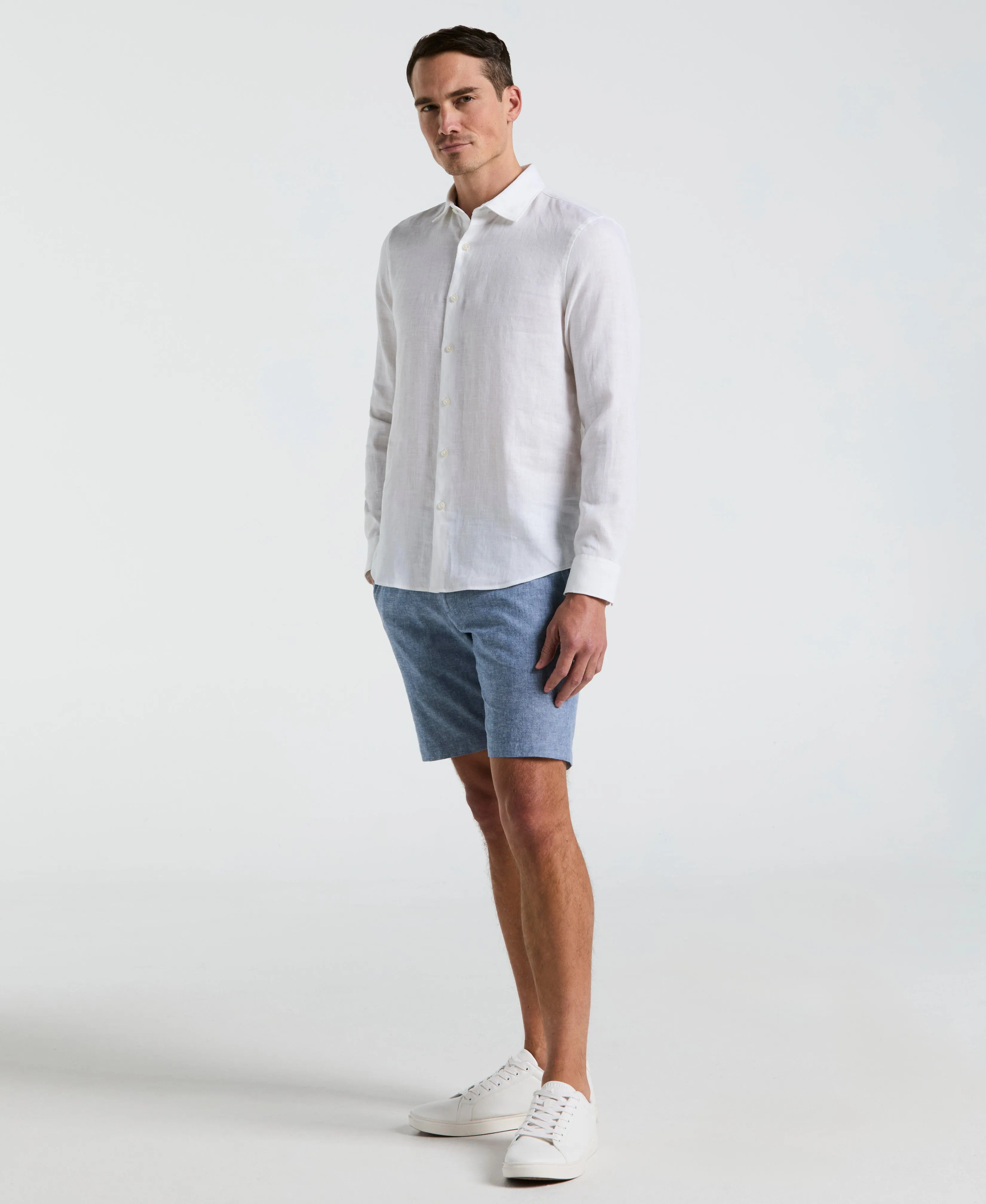 Solid Linen Shirt sold by Perry Ellis product image thumbnail 4