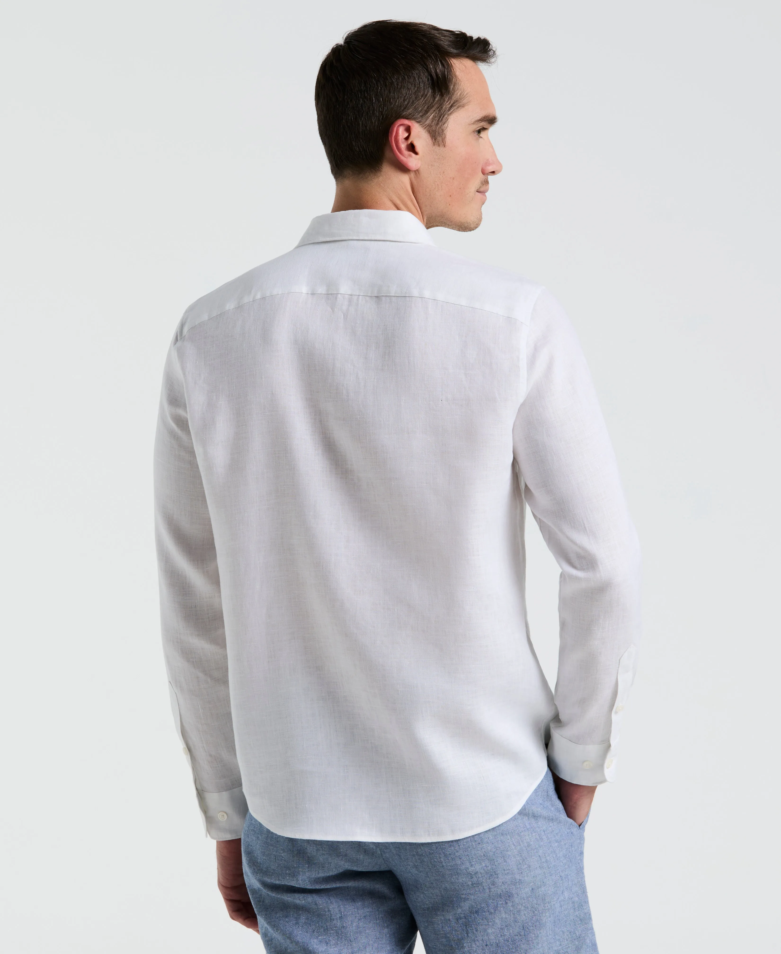 Solid Linen Shirt sold by Perry Ellis product image thumbnail 2