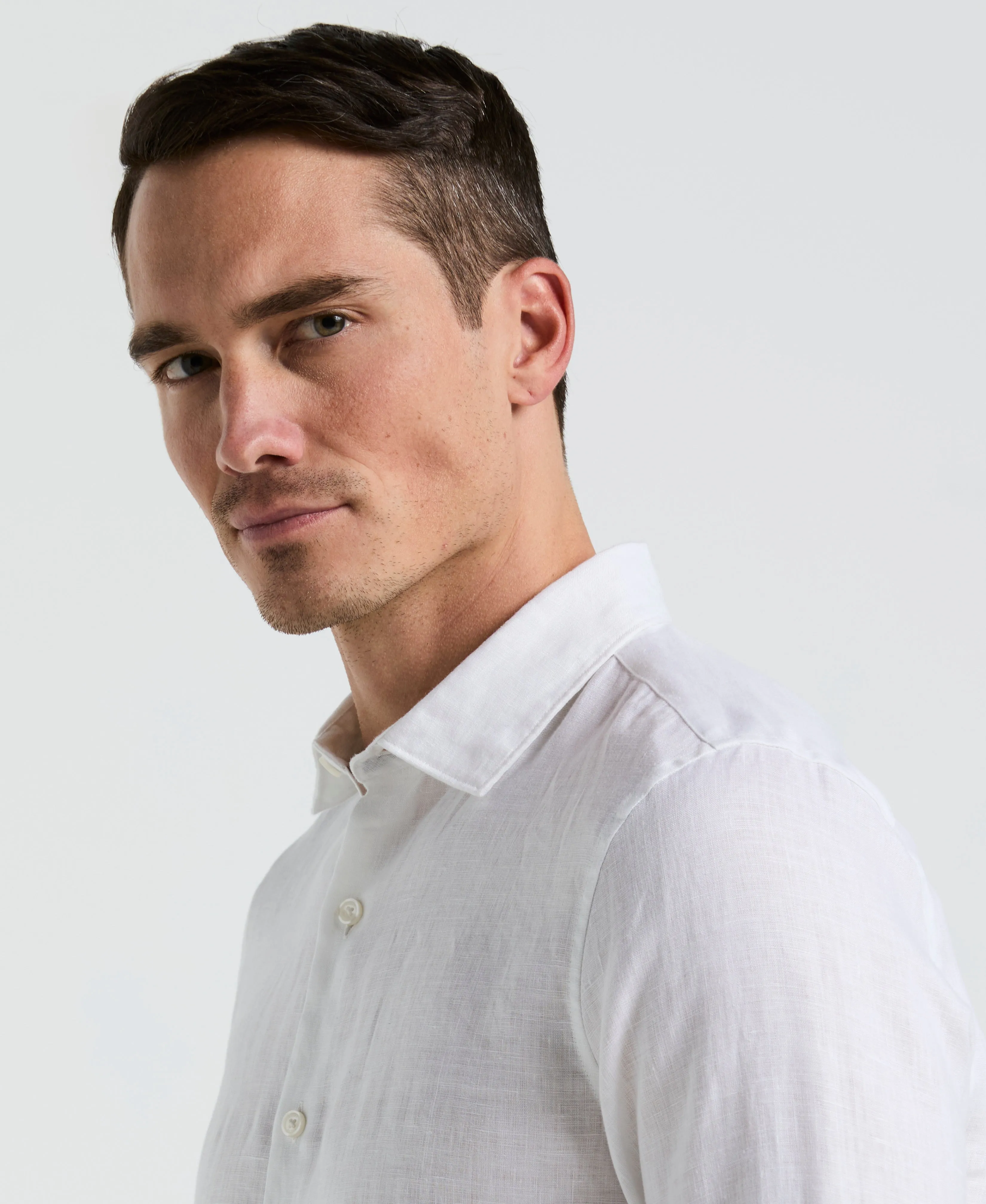 Solid Linen Shirt sold by Perry Ellis product image thumbnail 3