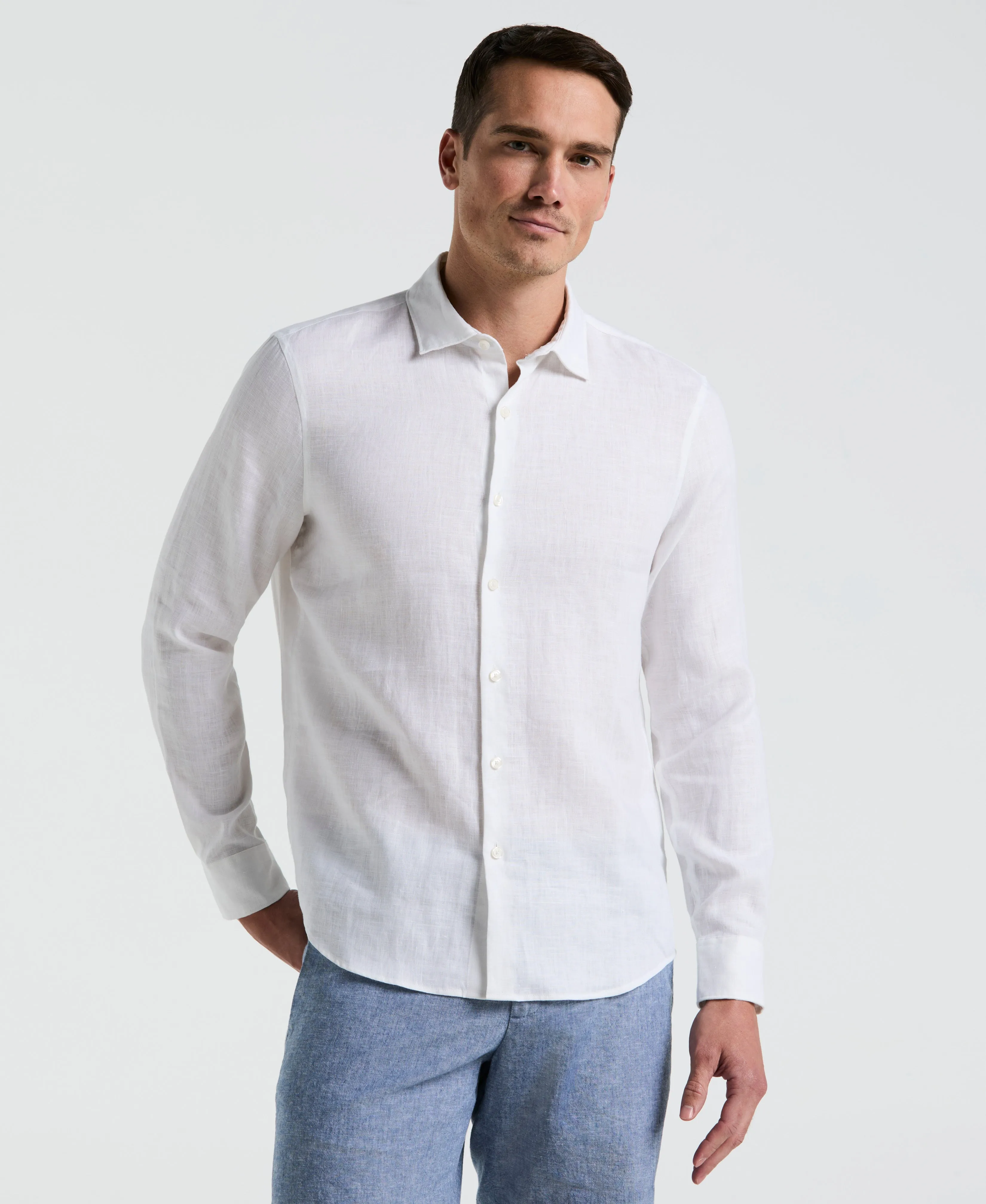 Solid Linen Shirt sold by Perry Ellis