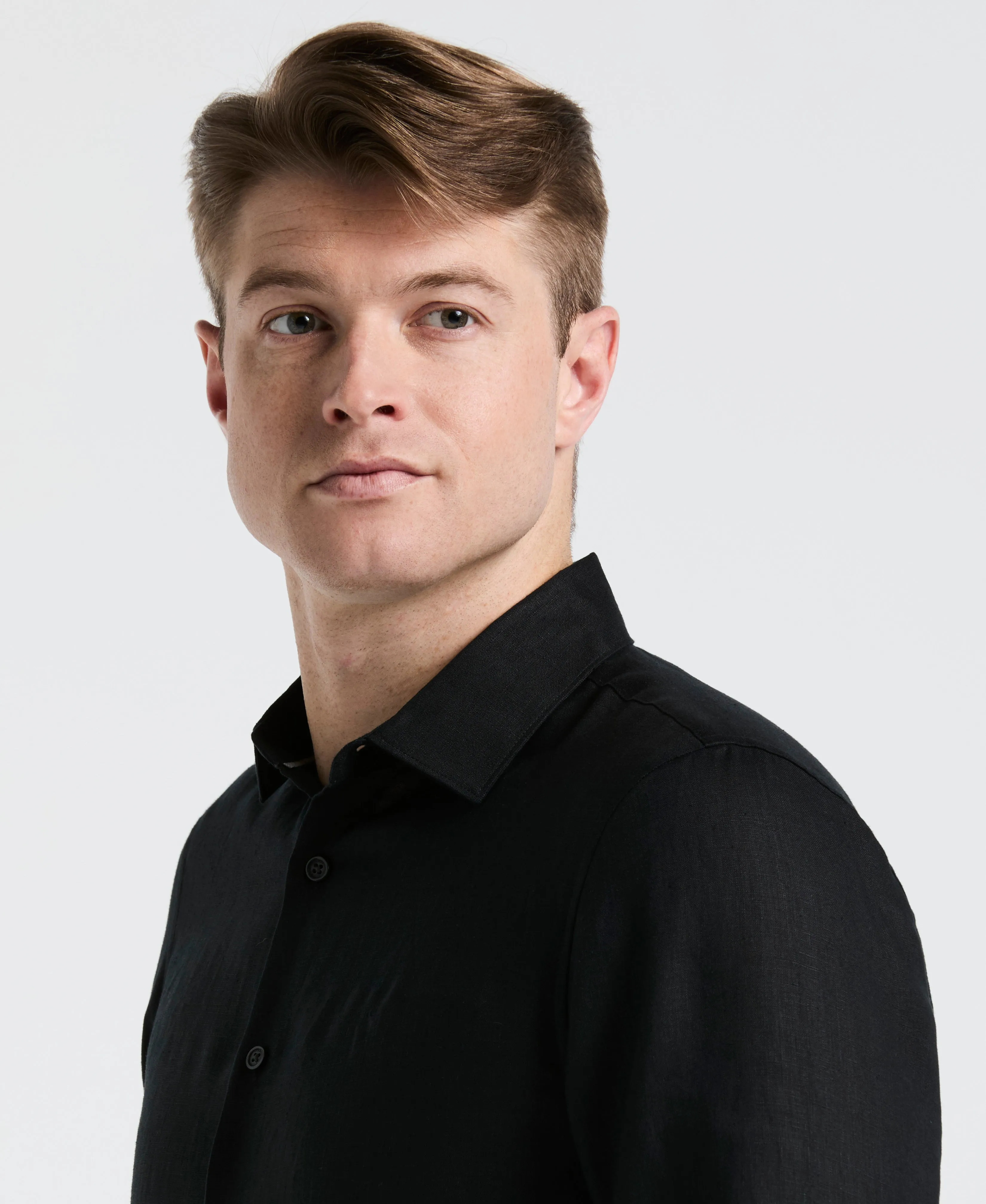 Solid Linen Shirt sold by Perry Ellis product image thumbnail 3