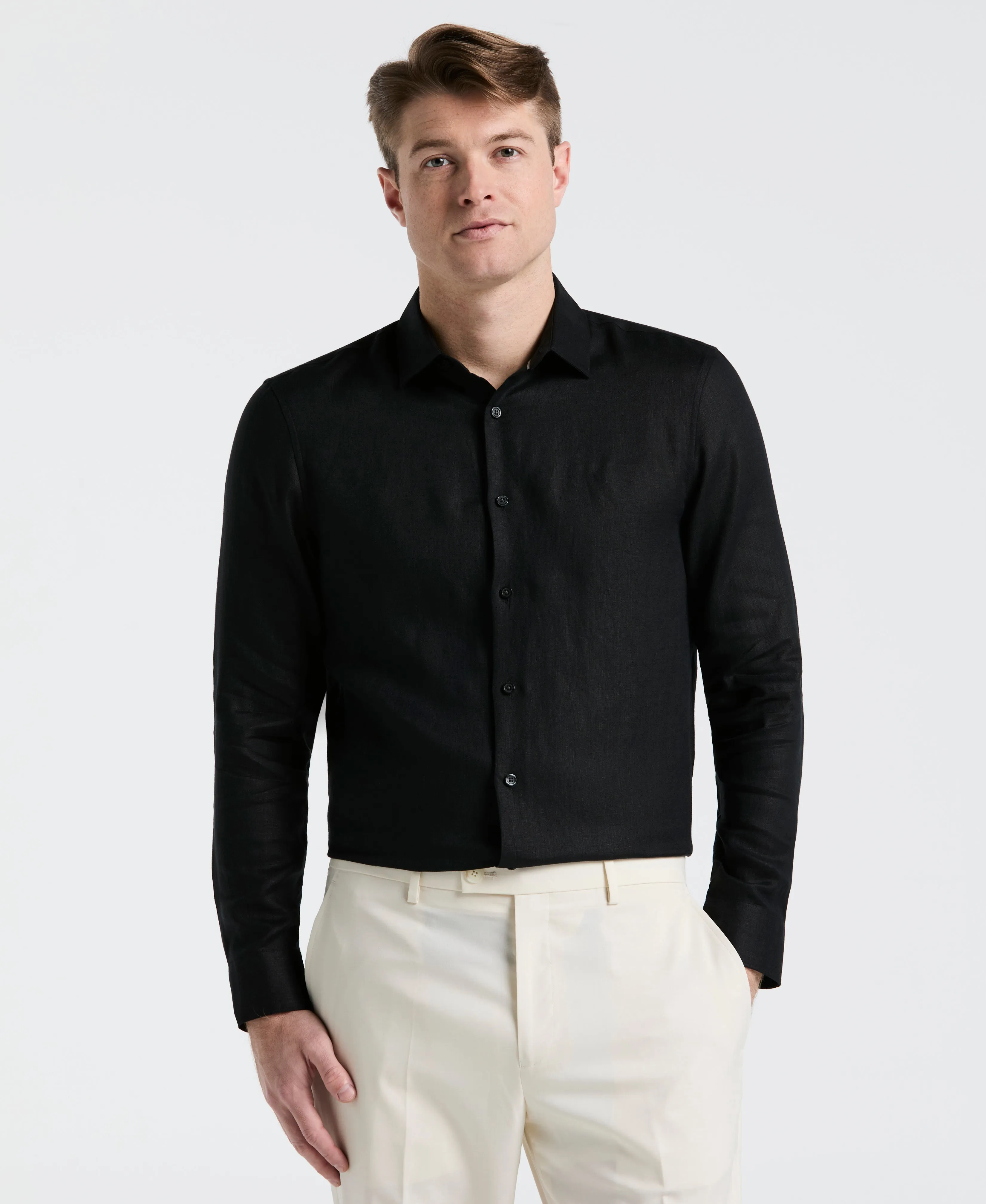 Solid Linen Shirt sold by Perry Ellis