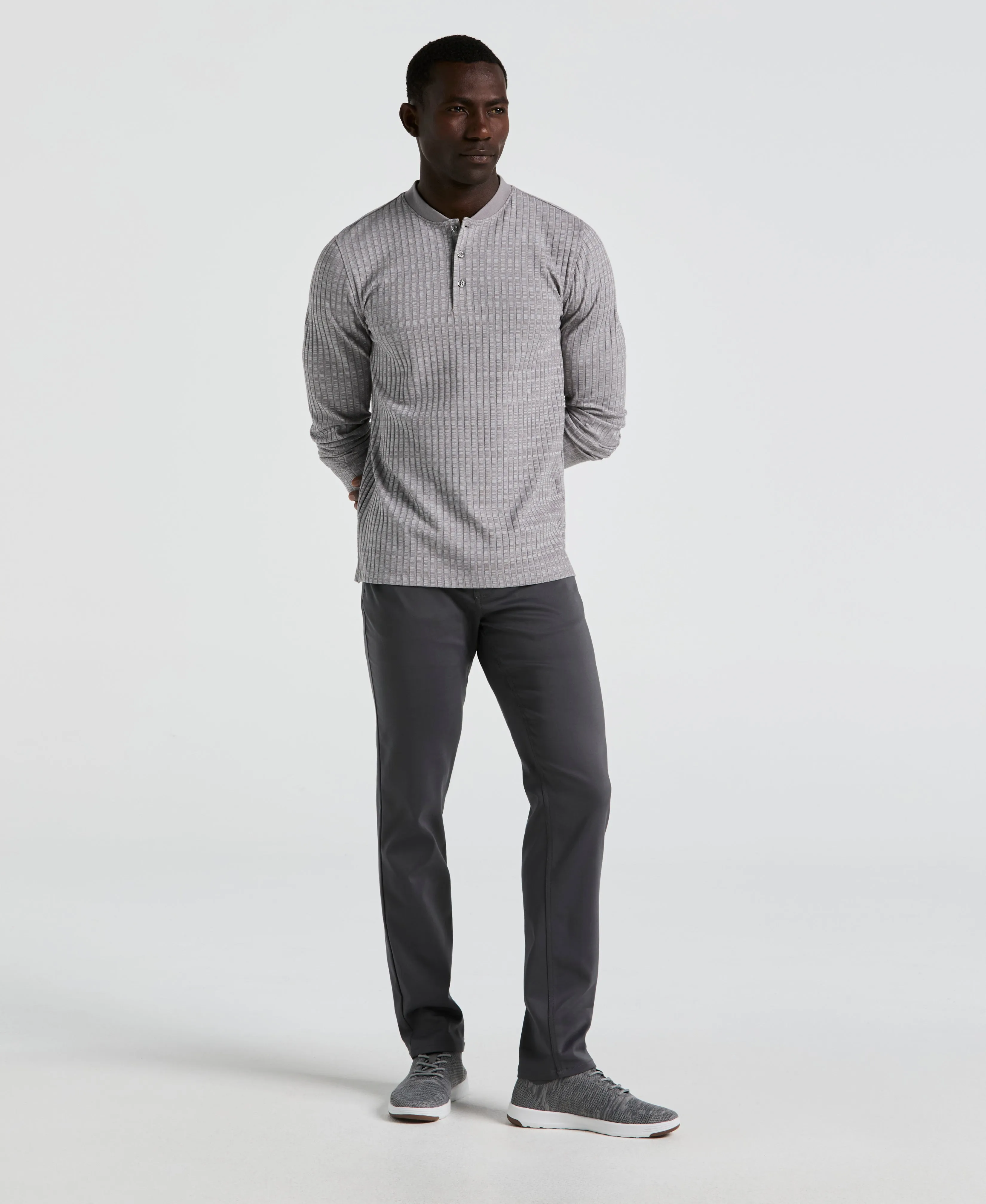 Slim Fit Double Cloth 5-Pocket Pants sold by Perry Ellis