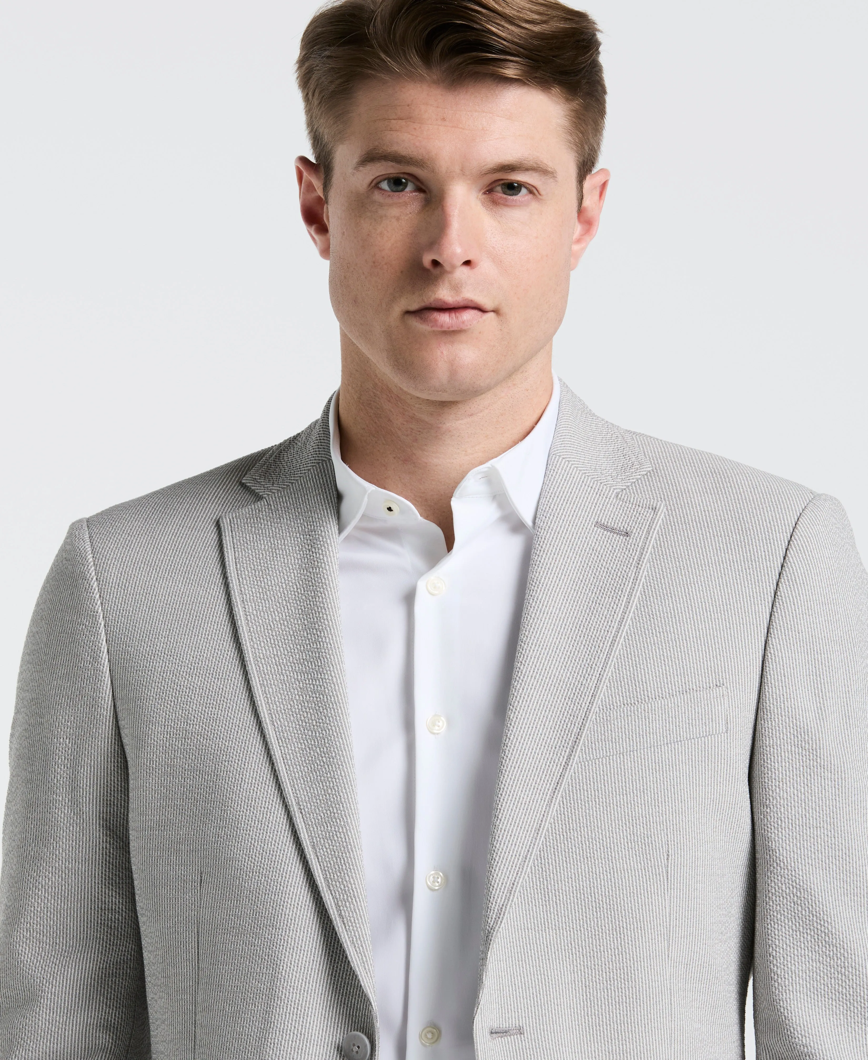 Slim Fit Gray Seersucker Stripe Suit sold by Perry Ellis product image thumbnail 4