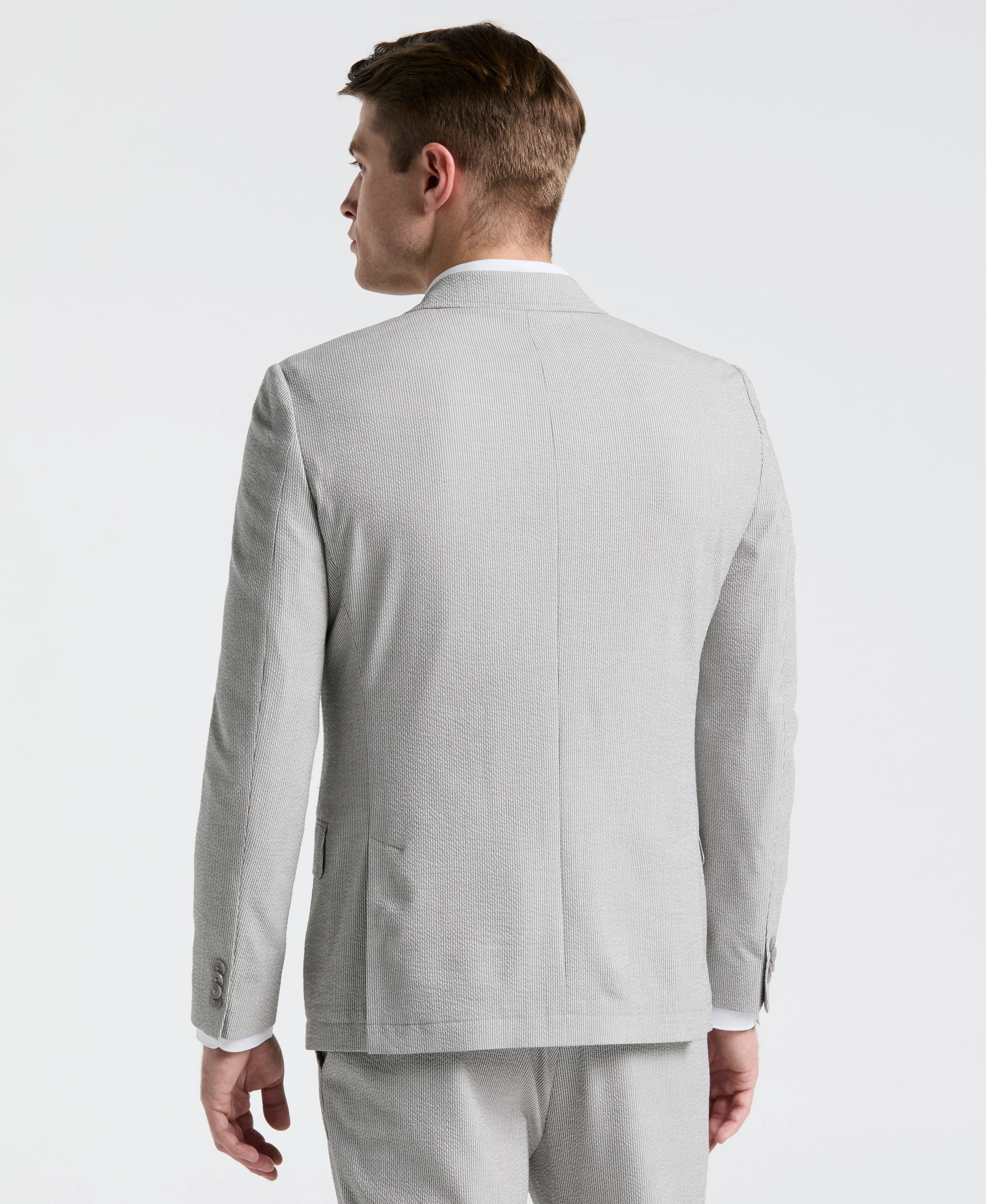 Slim Fit Gray Seersucker Stripe Suit sold by Perry Ellis product image thumbnail 3