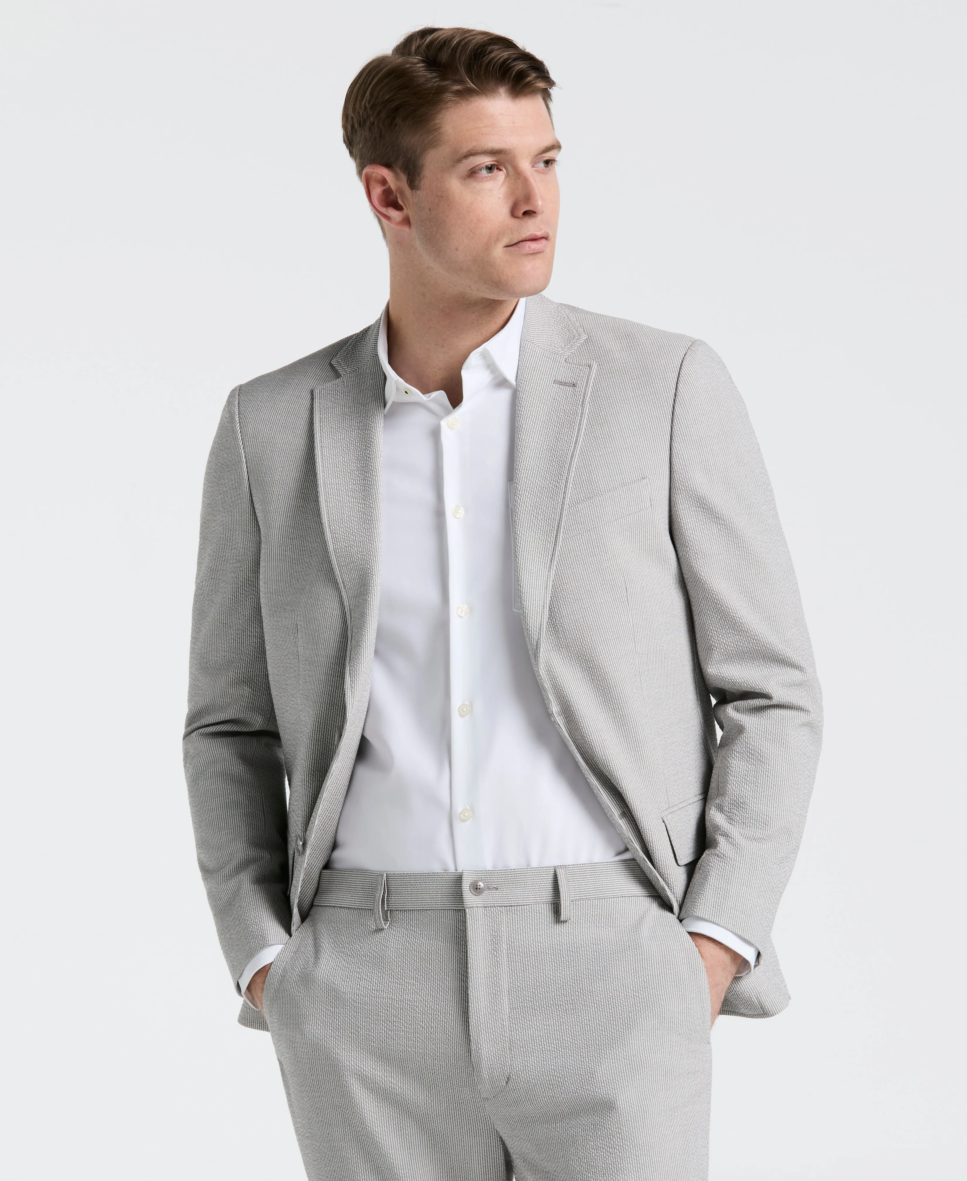 Slim Fit Gray Seersucker Stripe Suit sold by Perry Ellis product image thumbnail 2