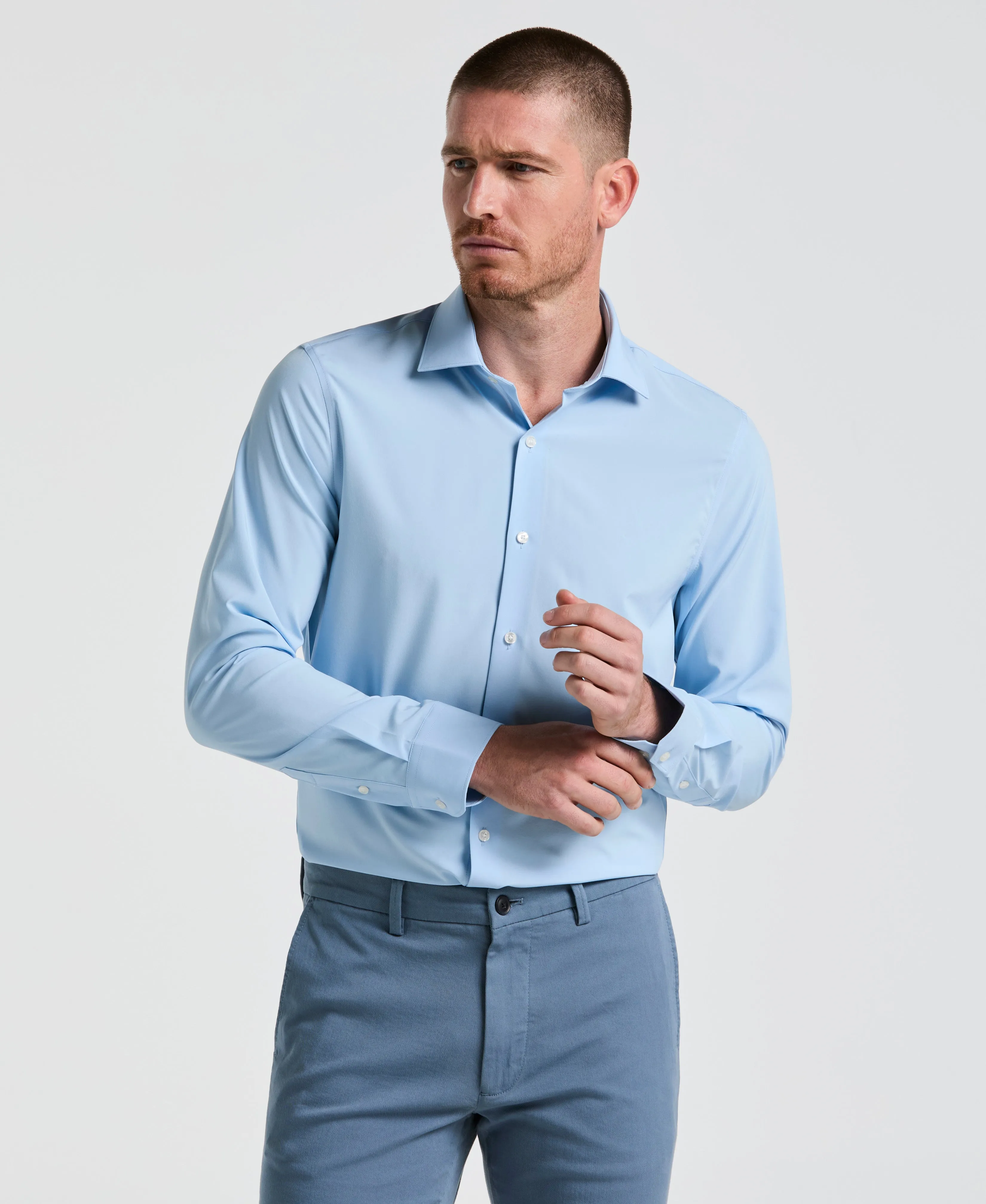 Performance Tech Solid Dress Shirt sold by Perry Ellis