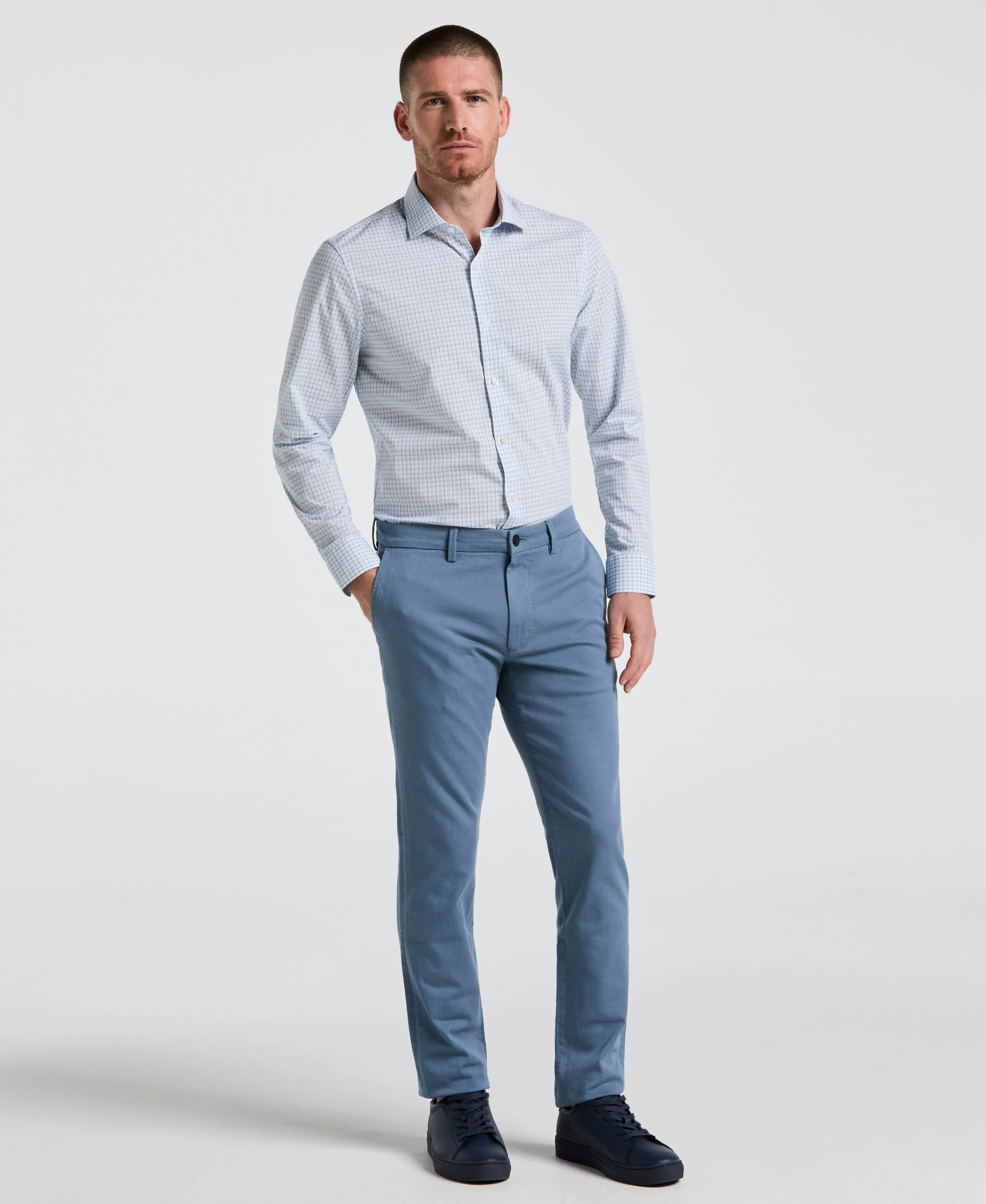 Slim Fit Stretch Cotton Blend Plaid Dress Shirt sold by Perry Ellis product image thumbnail 4