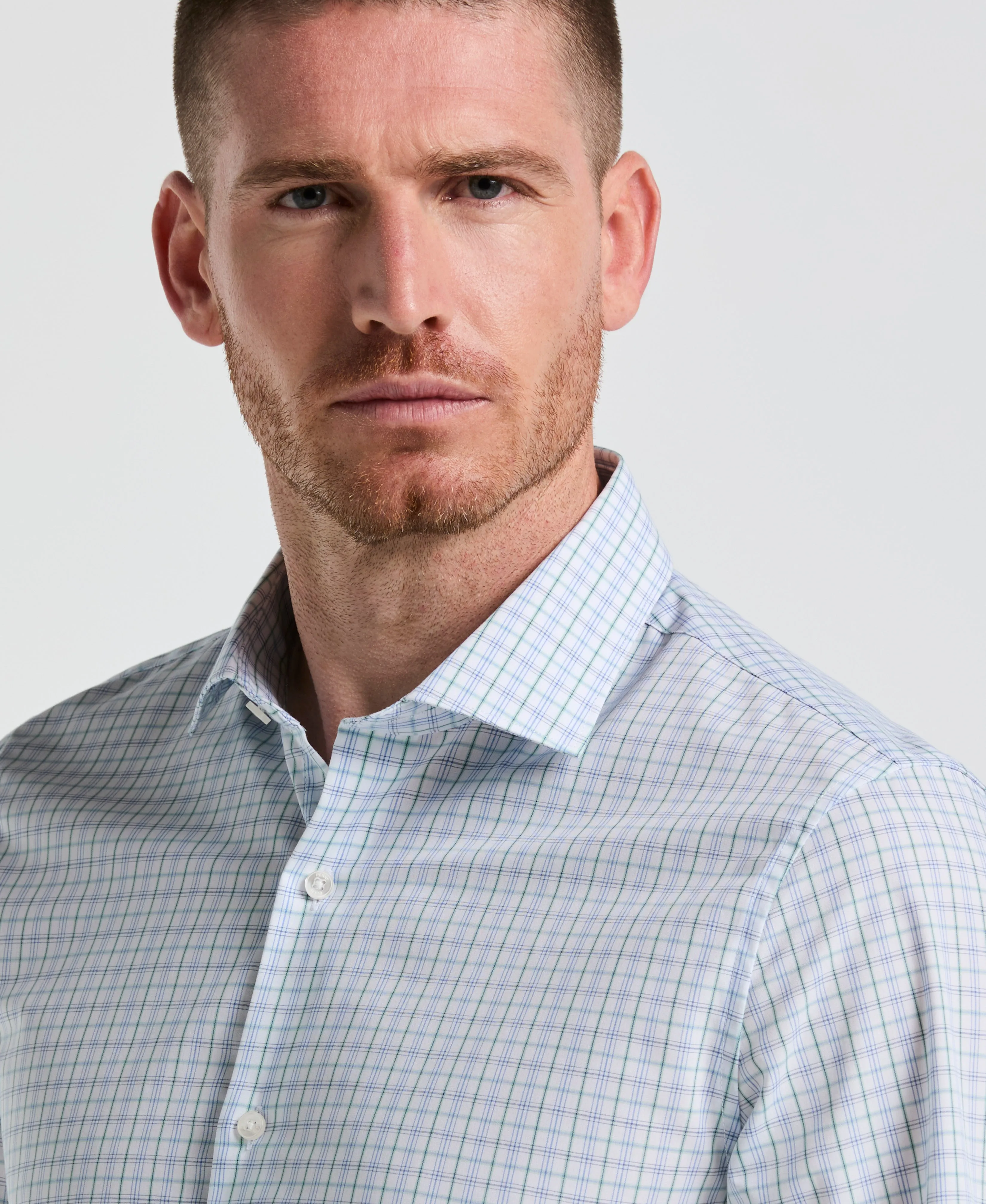 Slim Fit Stretch Cotton Blend Plaid Dress Shirt sold by Perry Ellis product image thumbnail 3