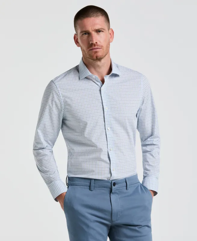 Slim Fit Stretch Cotton Blend Plaid Dress Shirt sold by Perry Ellis