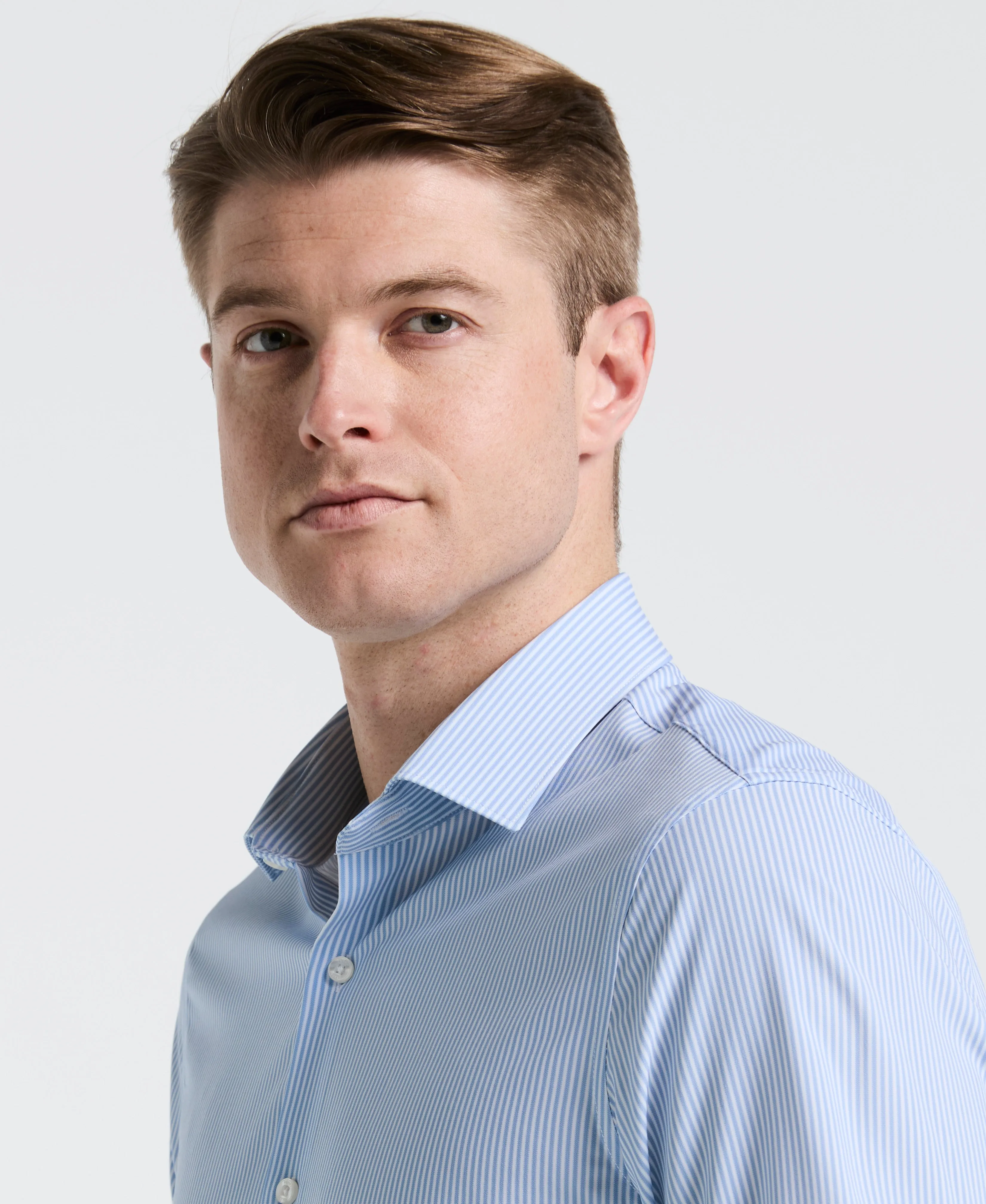 Performance Tech Striped Print Dress Shirt sold by Perry Ellis product image thumbnail 3