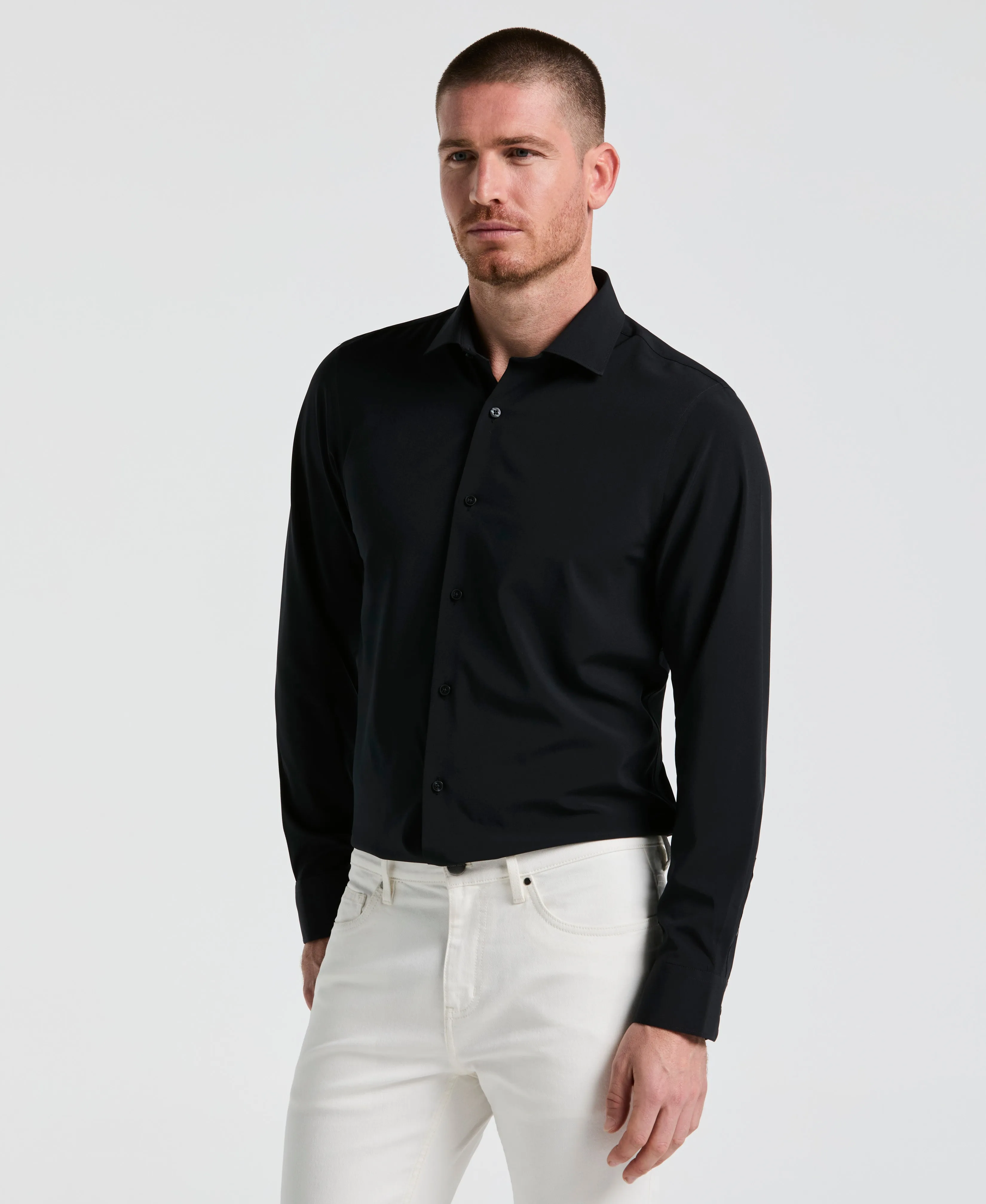 Performance Tech Solid Dress Shirt sold by Perry Ellis