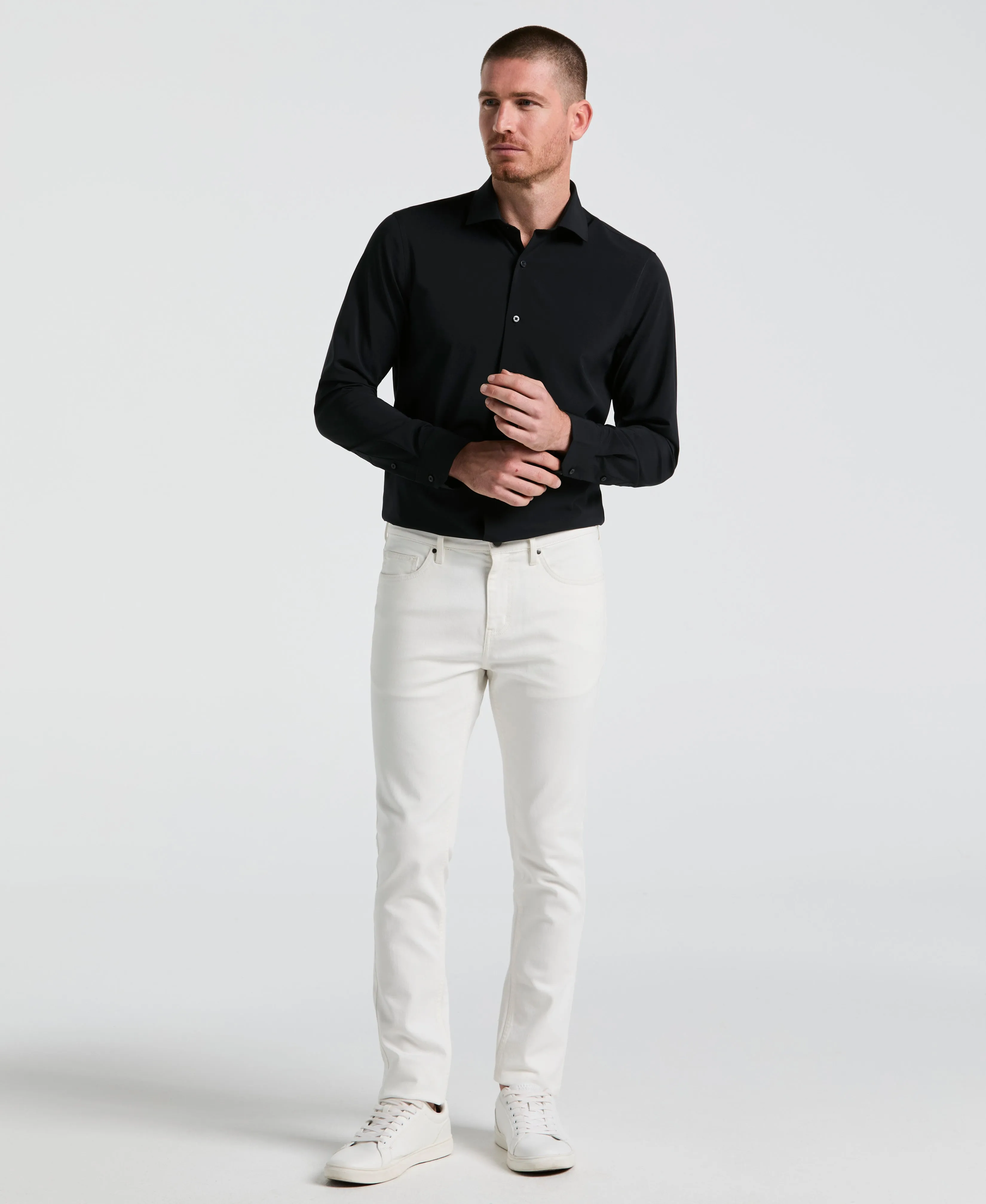 Performance Tech Solid Dress Shirt sold by Perry Ellis product image thumbnail 4