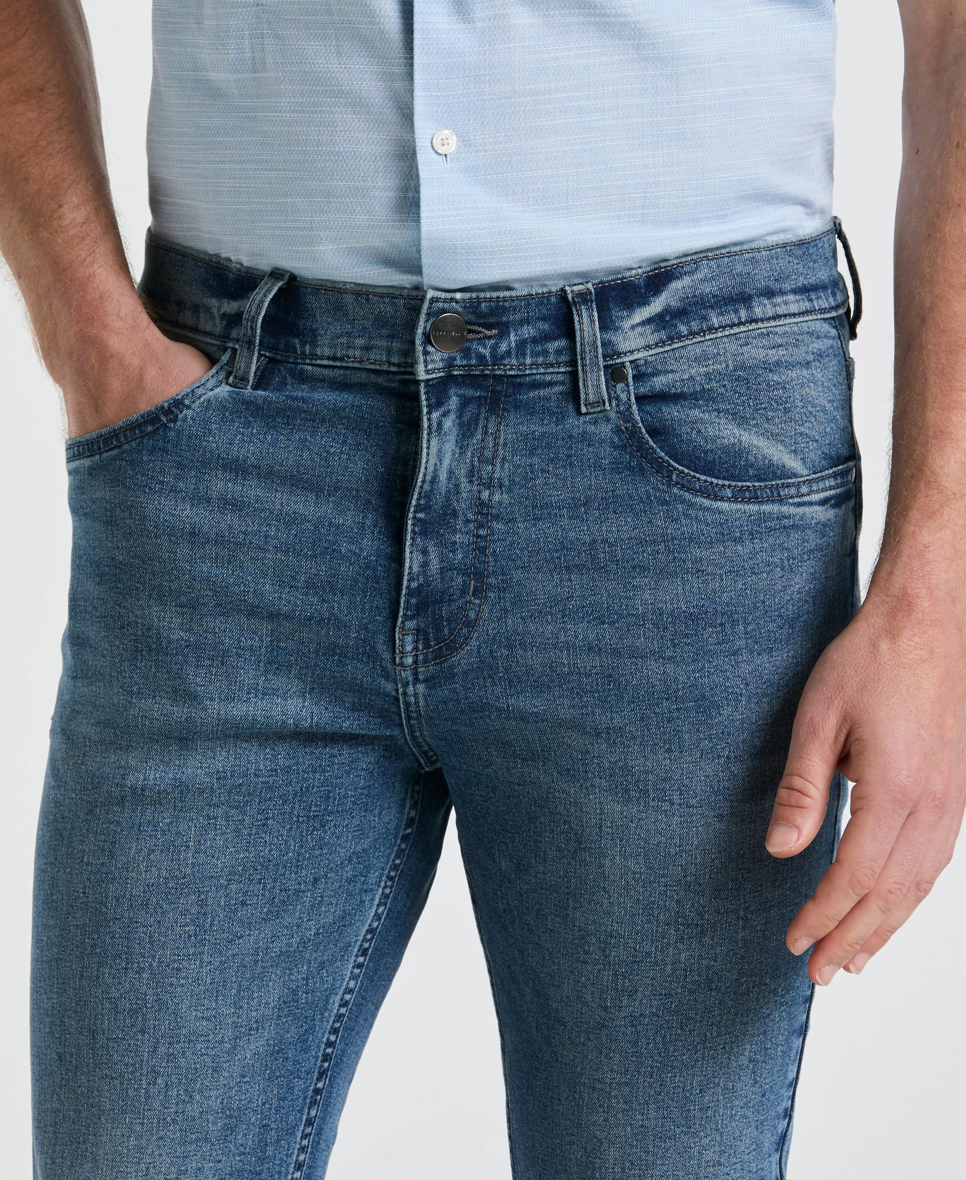 Medium Wash Indigo 5 Pocket Denim Pant sold by Perry Ellis product image thumbnail 3