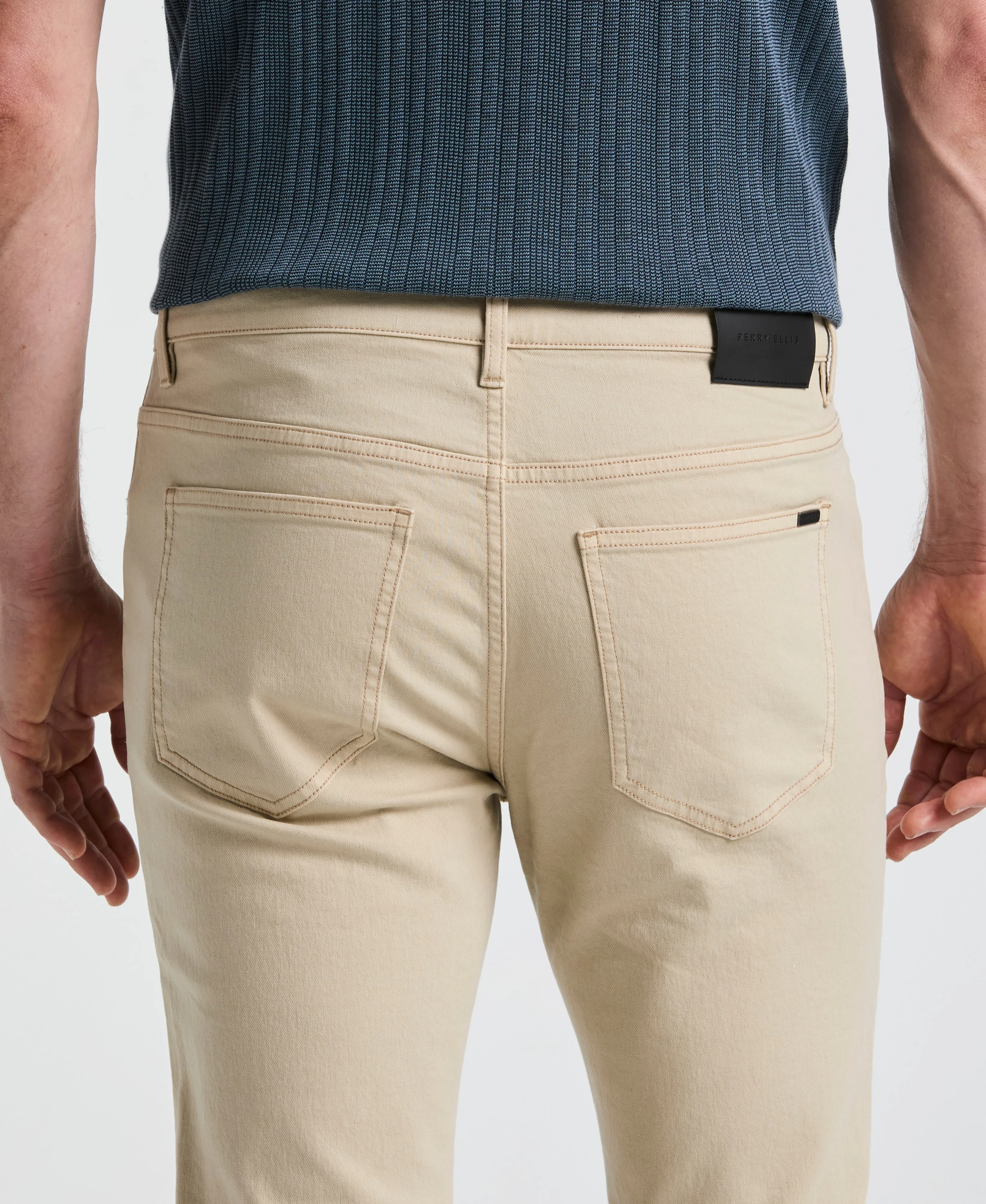 Slim Fit 5 Pocket Denim Pant sold by Perry Ellis product image thumbnail 4