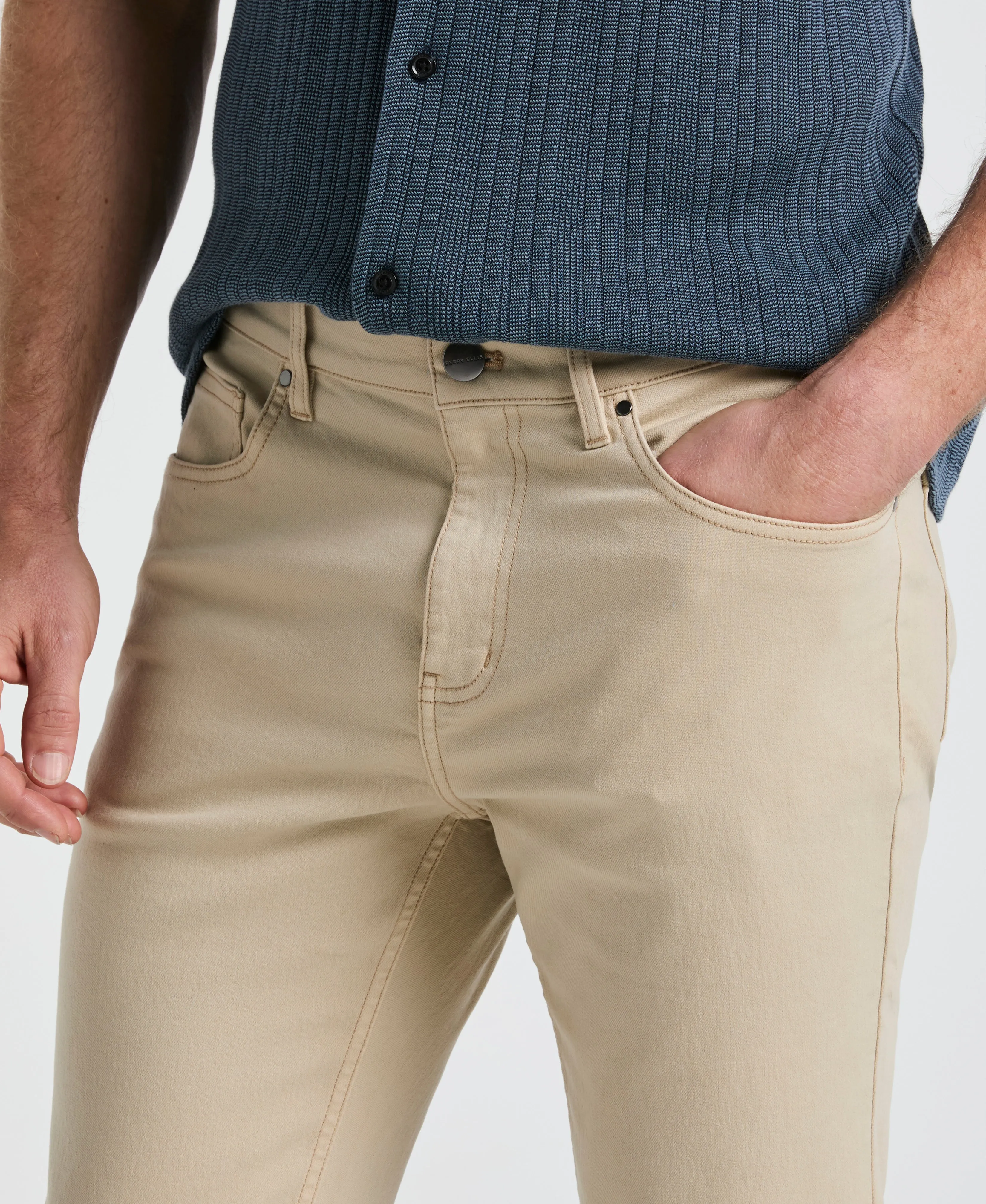 Slim Fit 5 Pocket Denim Pant sold by Perry Ellis product image thumbnail 3