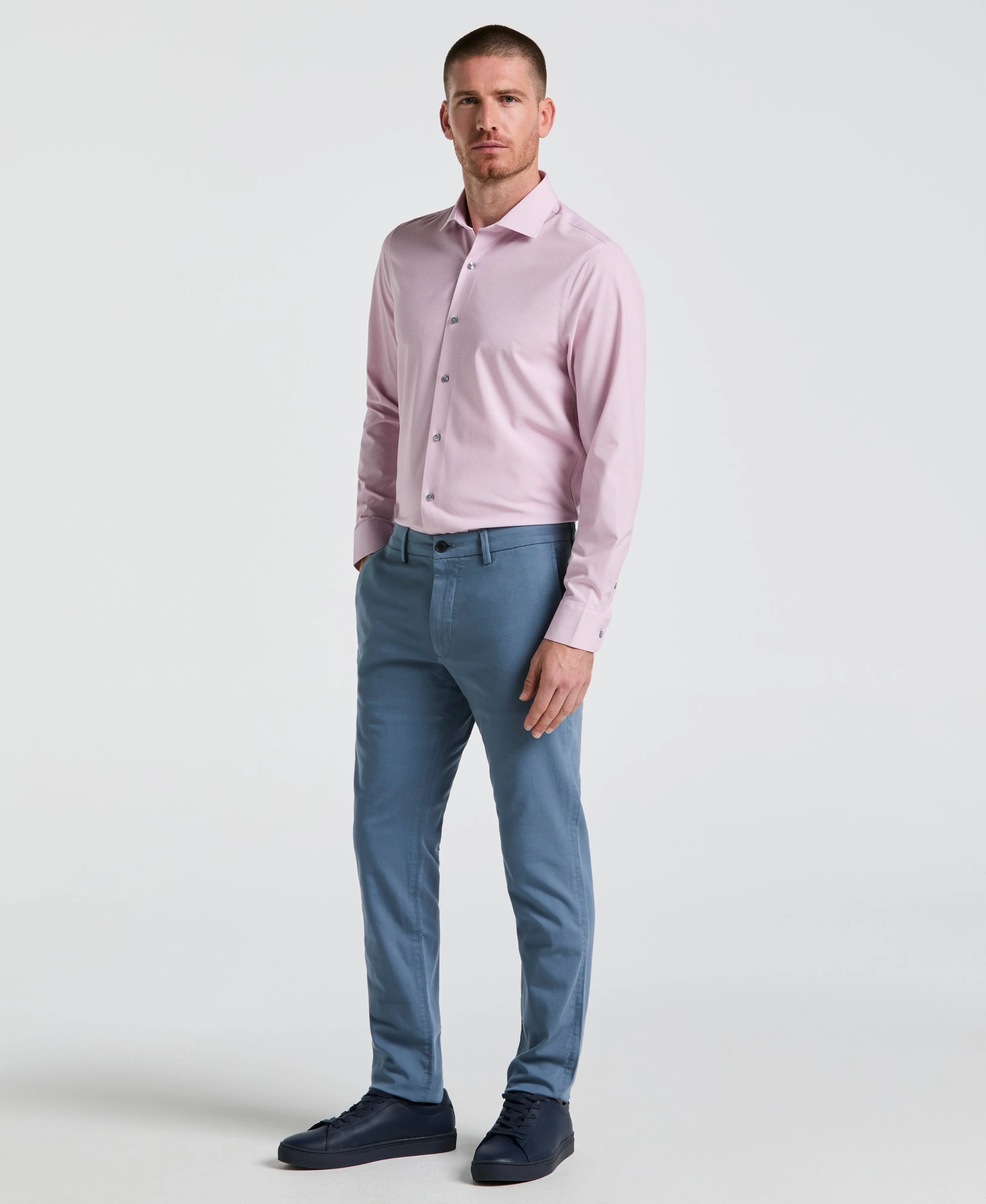 Slim Fit Dyed Solid Twill Chino Pant sold by Perry Ellis