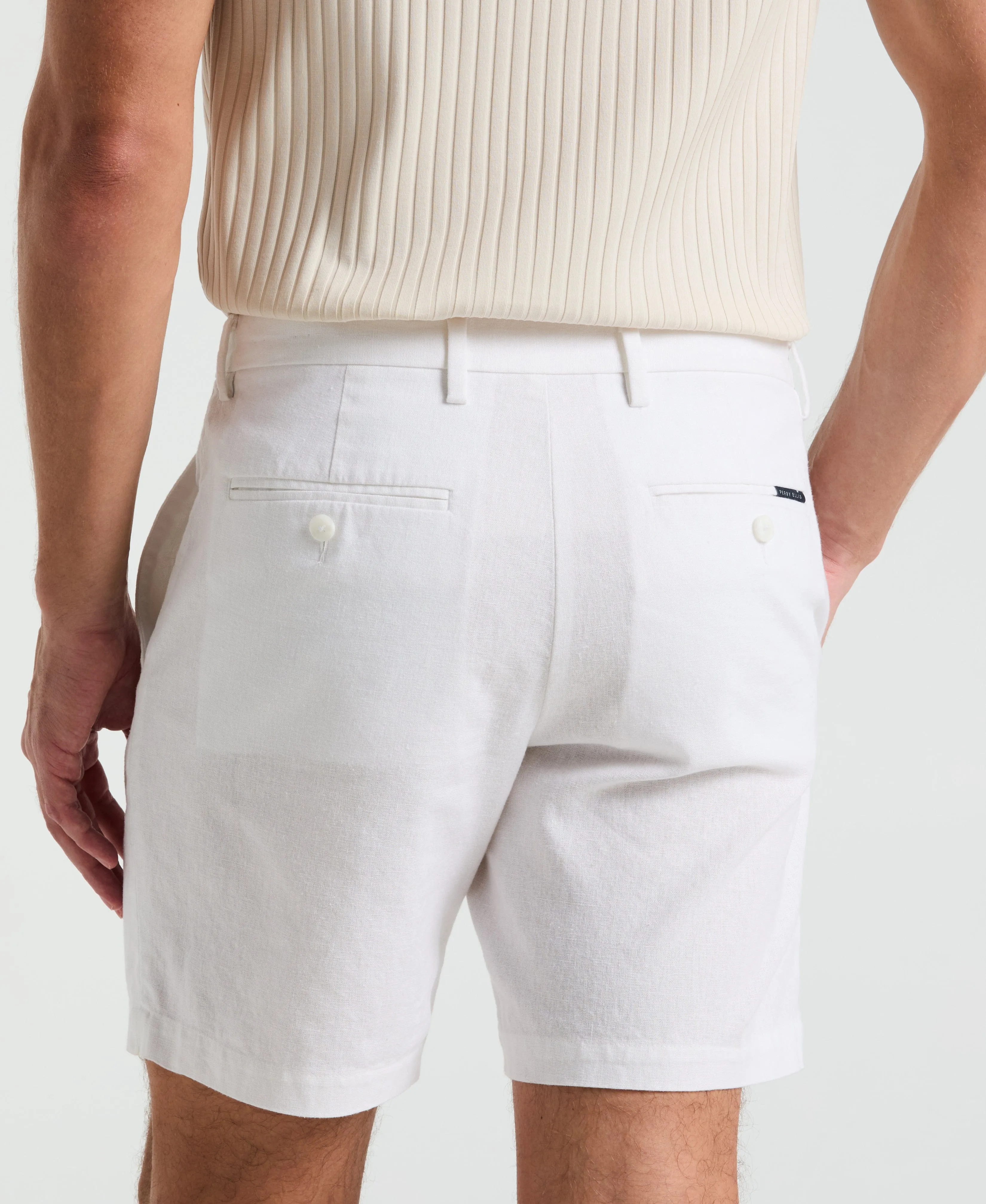 8" Flat Front Linen Cotton Short sold by Perry Ellis product image thumbnail 3