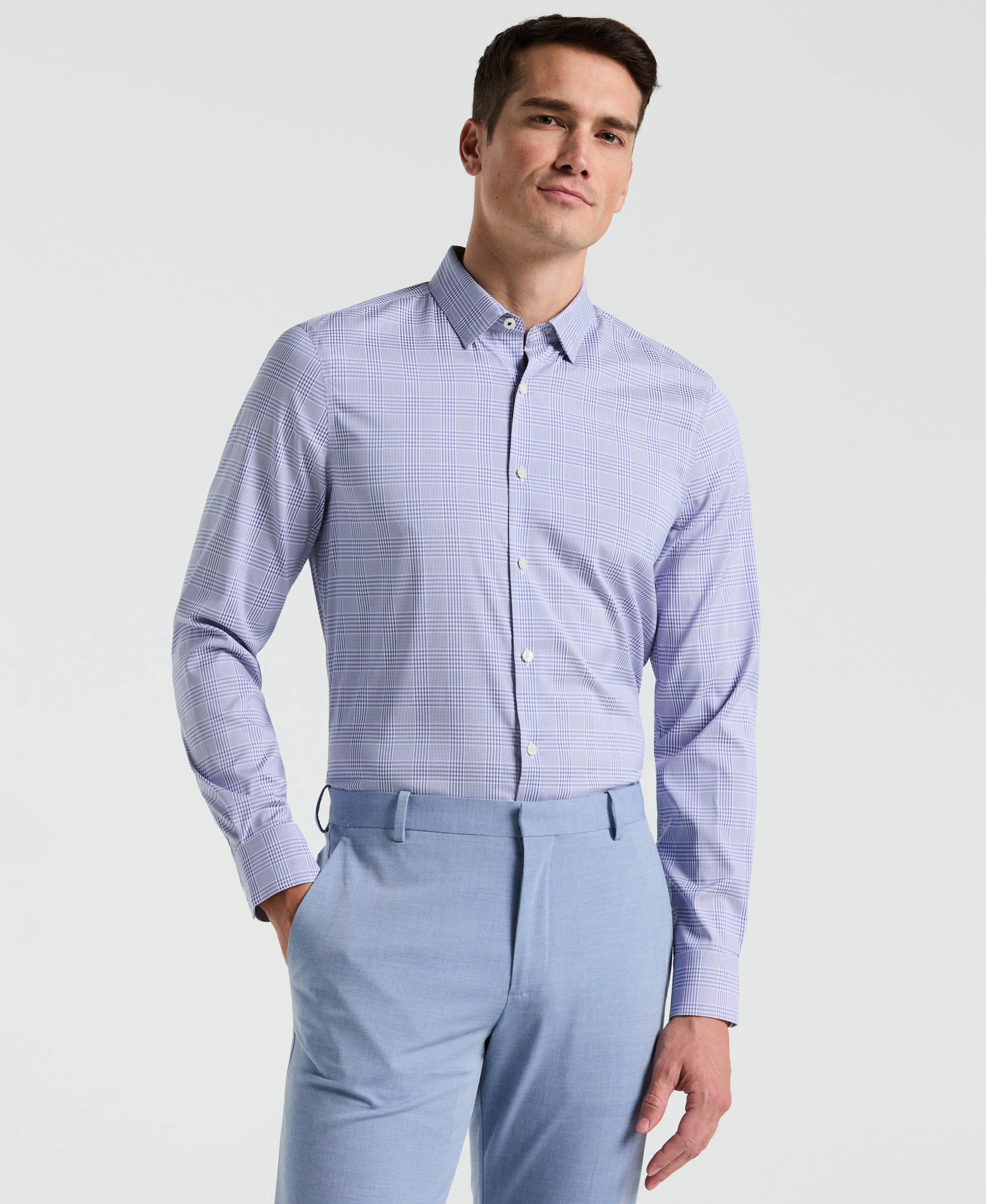 Slim Fit Plaid Total Stretch Shirt sold by Perry Ellis
