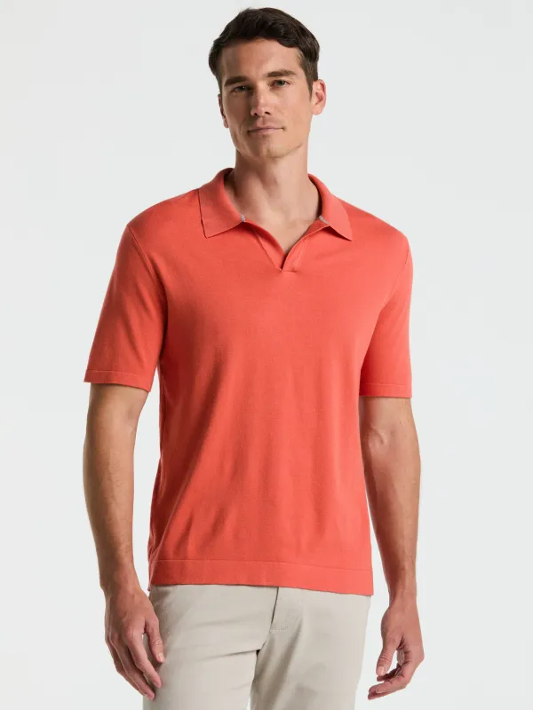 Tech Knit Open Polo Sweater sold by Perry Ellis