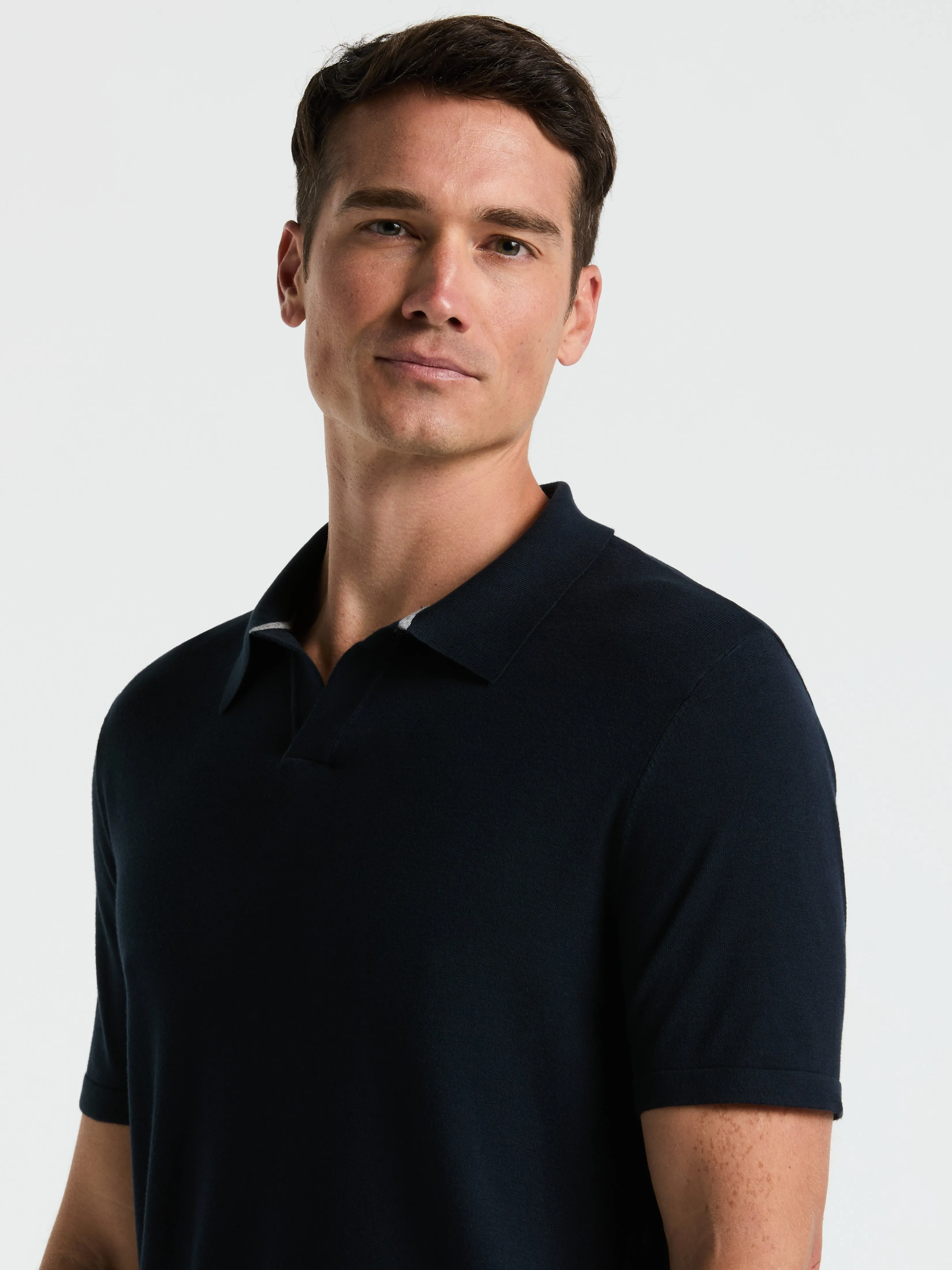 Tech Knit Open Collar Sweater Polo sold by Perry Ellis product image thumbnail 3