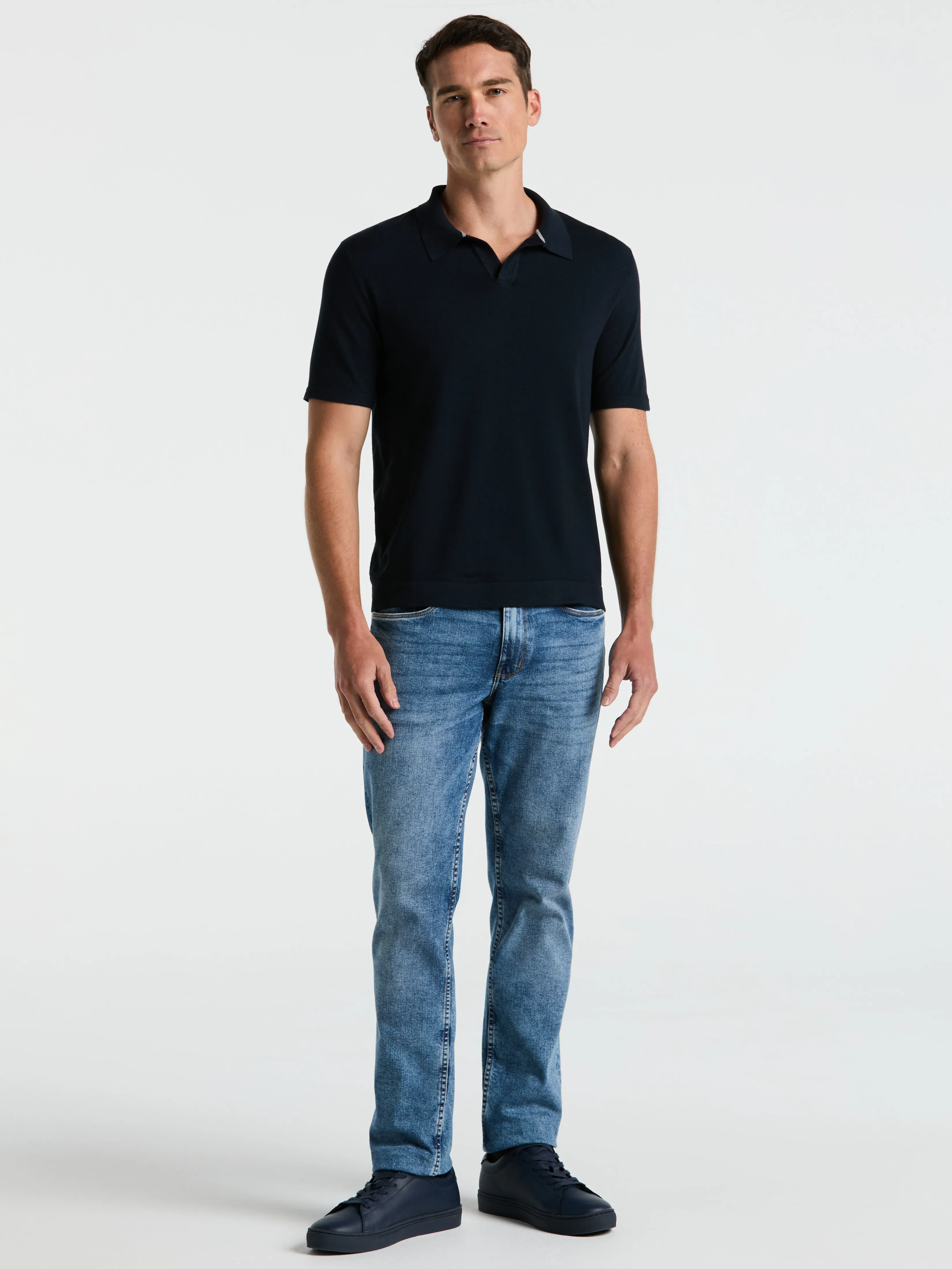 Tech Knit Open Collar Sweater Polo sold by Perry Ellis product image thumbnail 4