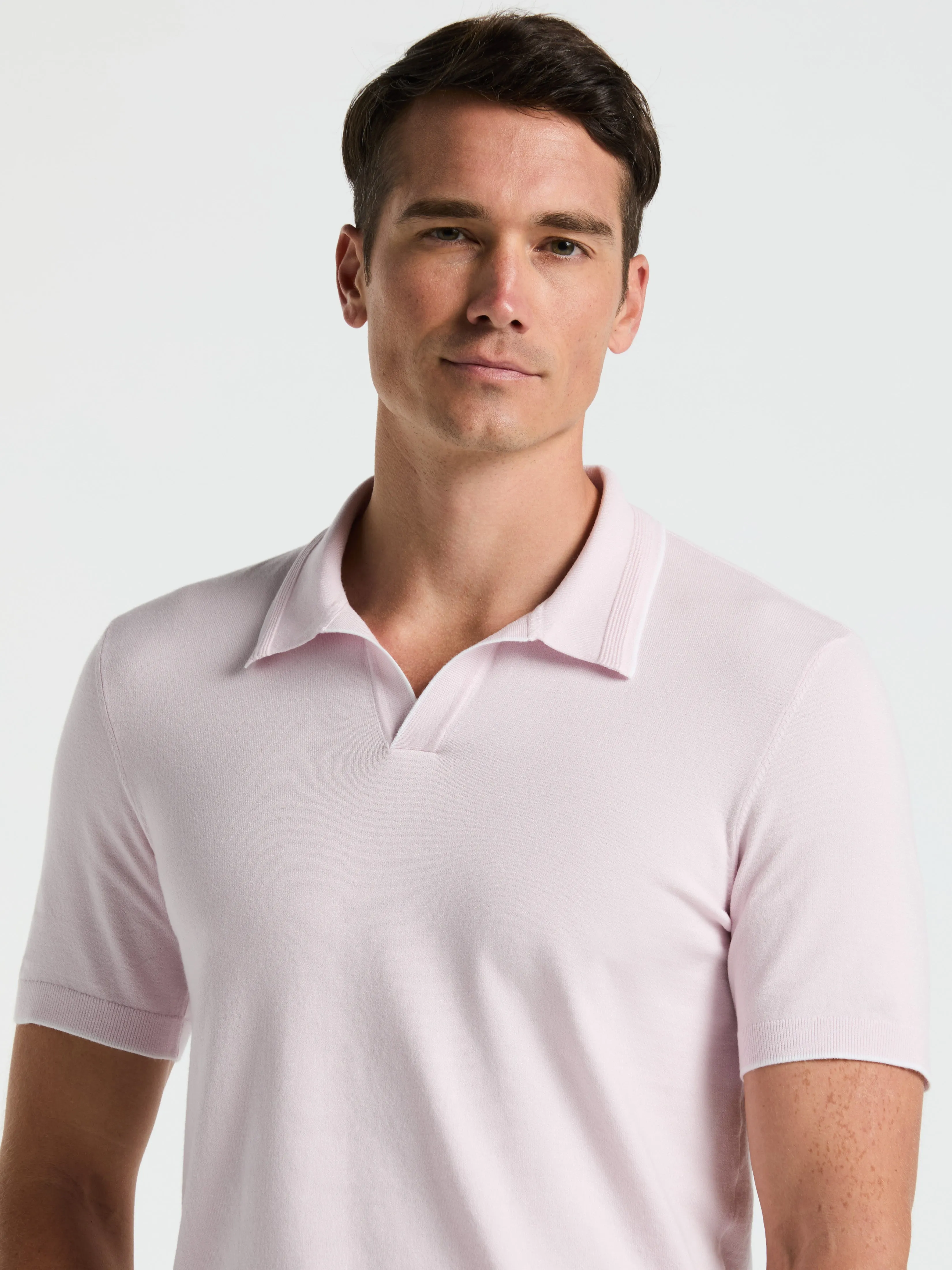 Tech Knit Open Collar Tipped Sweater Polo sold by Perry Ellis product image thumbnail 3