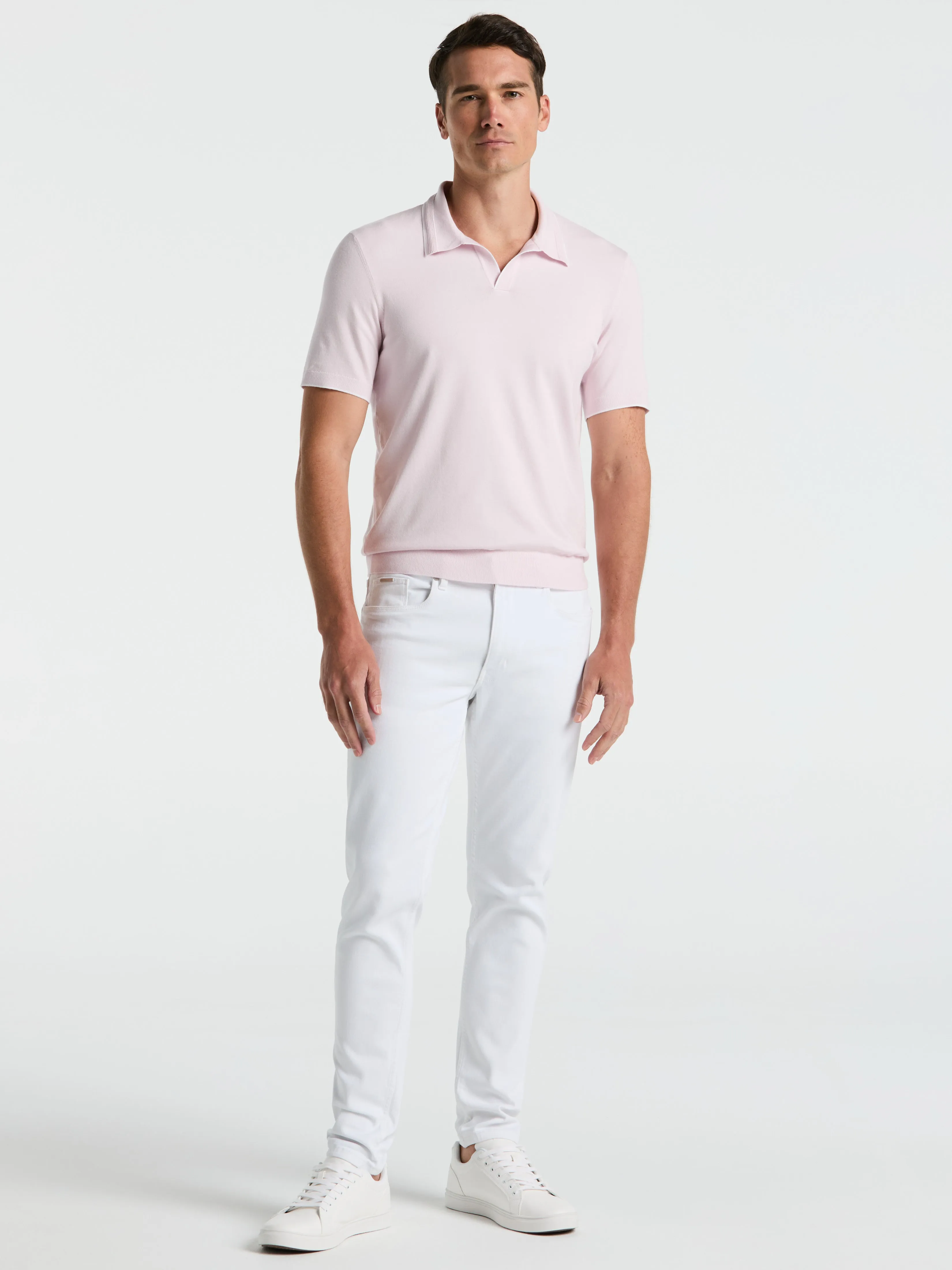 Tech Knit Open Collar Tipped Sweater Polo sold by Perry Ellis product image thumbnail 4