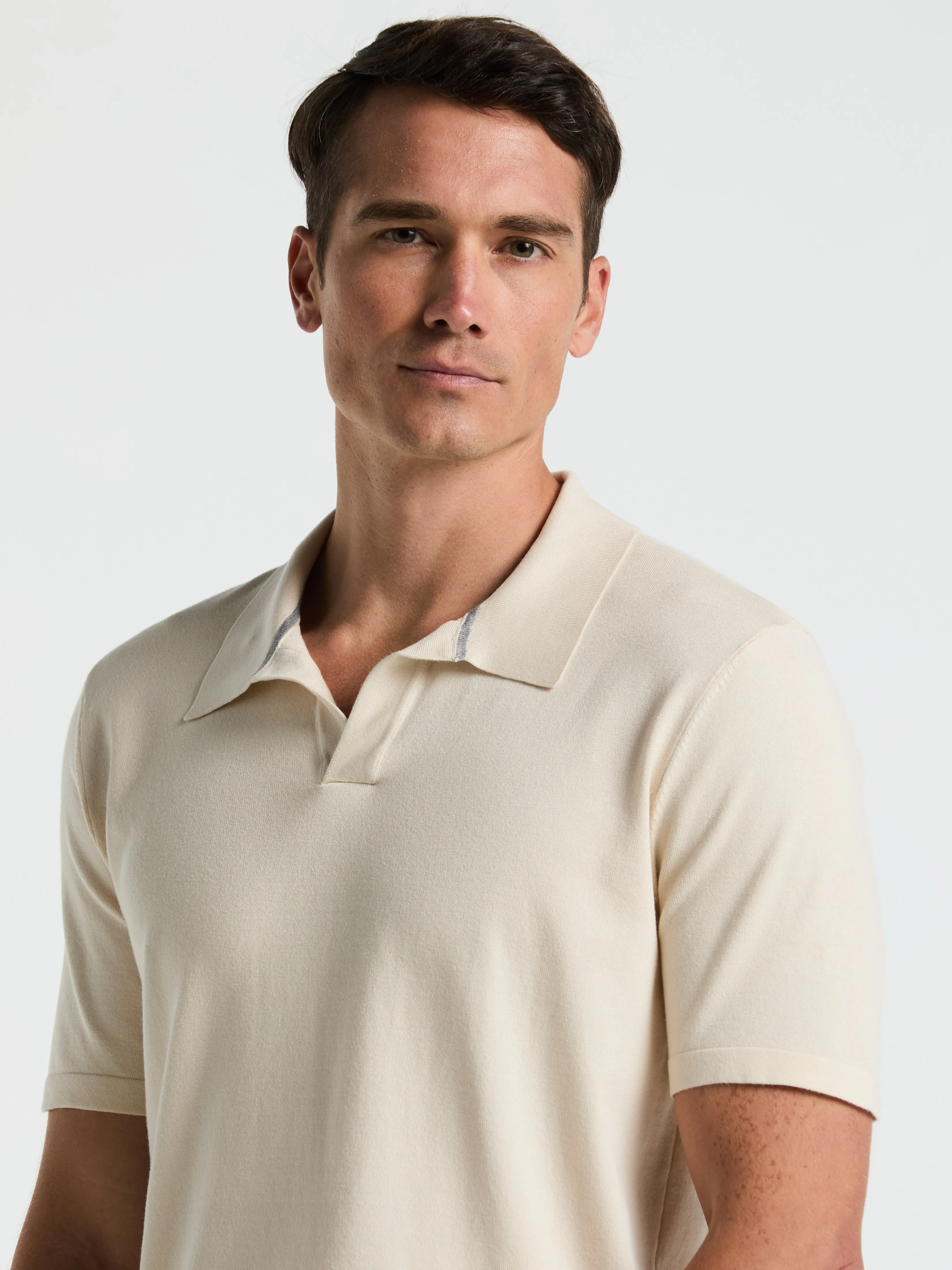 Tech Knit Open Collar Sweater Polo sold by Perry Ellis product image thumbnail 3