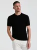 Tech Knit Striped Crew Neck Shirt sold by Perry Ellis