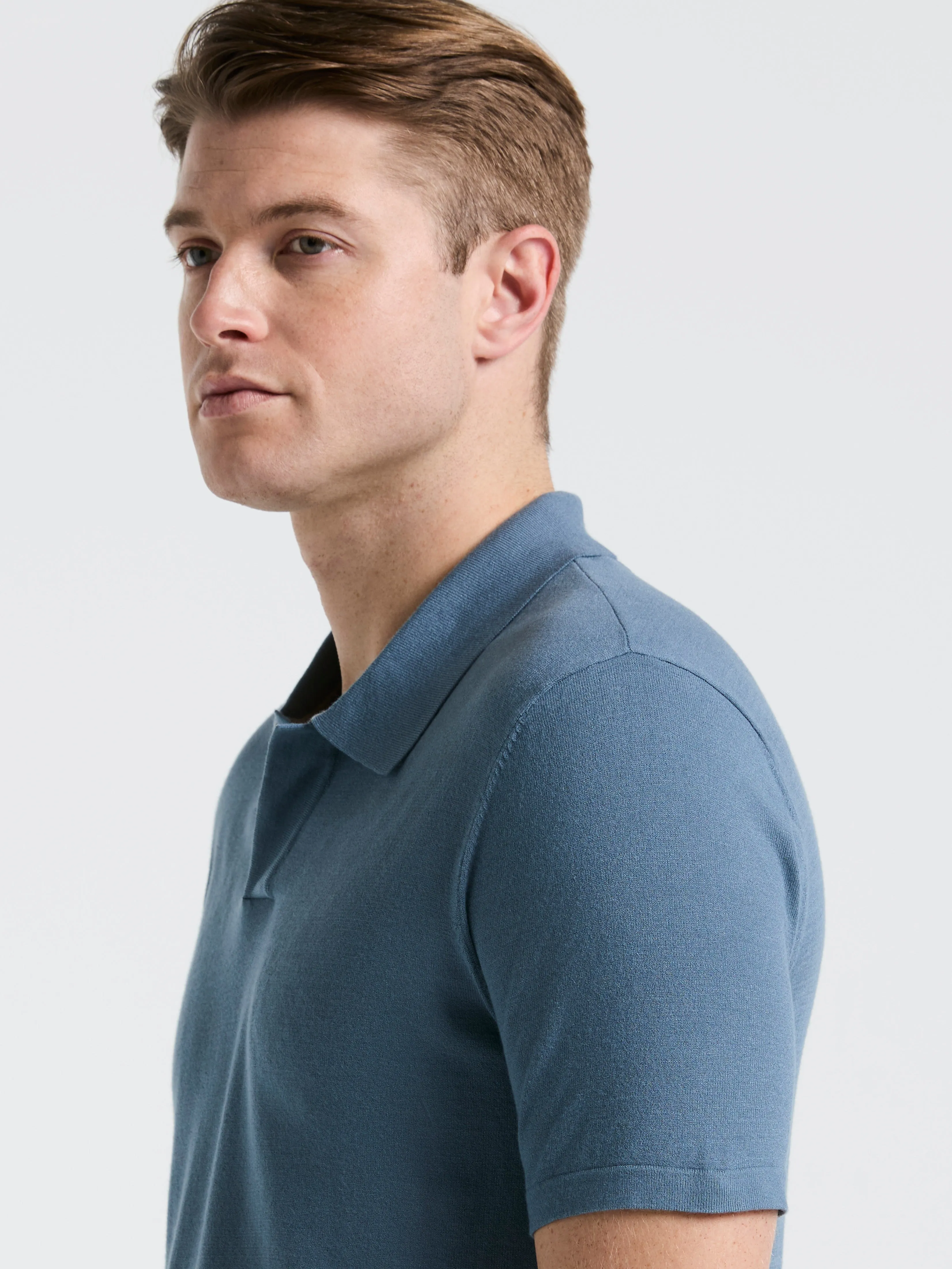 Tech Knit Open Collar Sweater Polo sold by Perry Ellis product image thumbnail 3