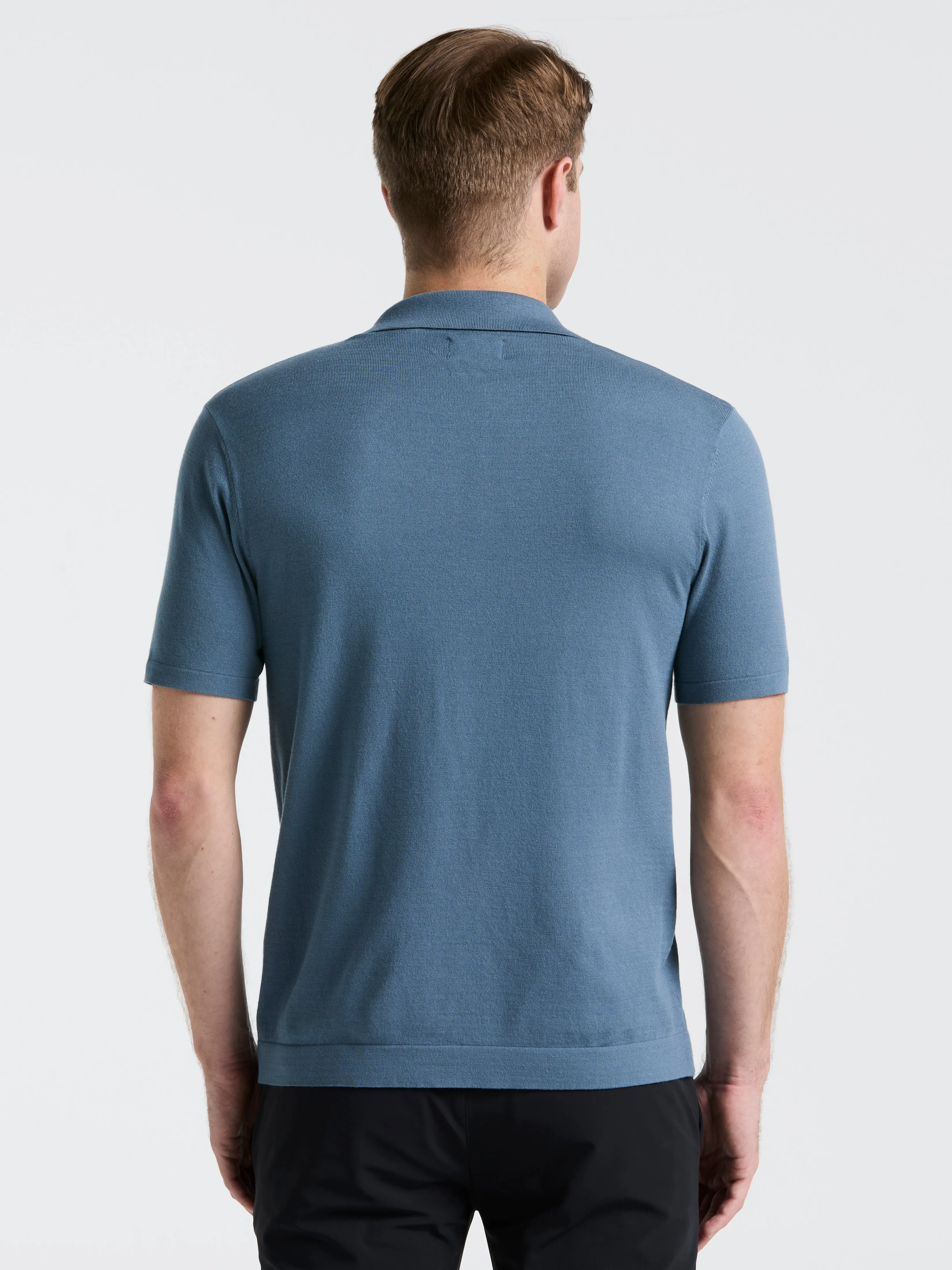 Tech Knit Open Collar Sweater Polo sold by Perry Ellis product image thumbnail 2