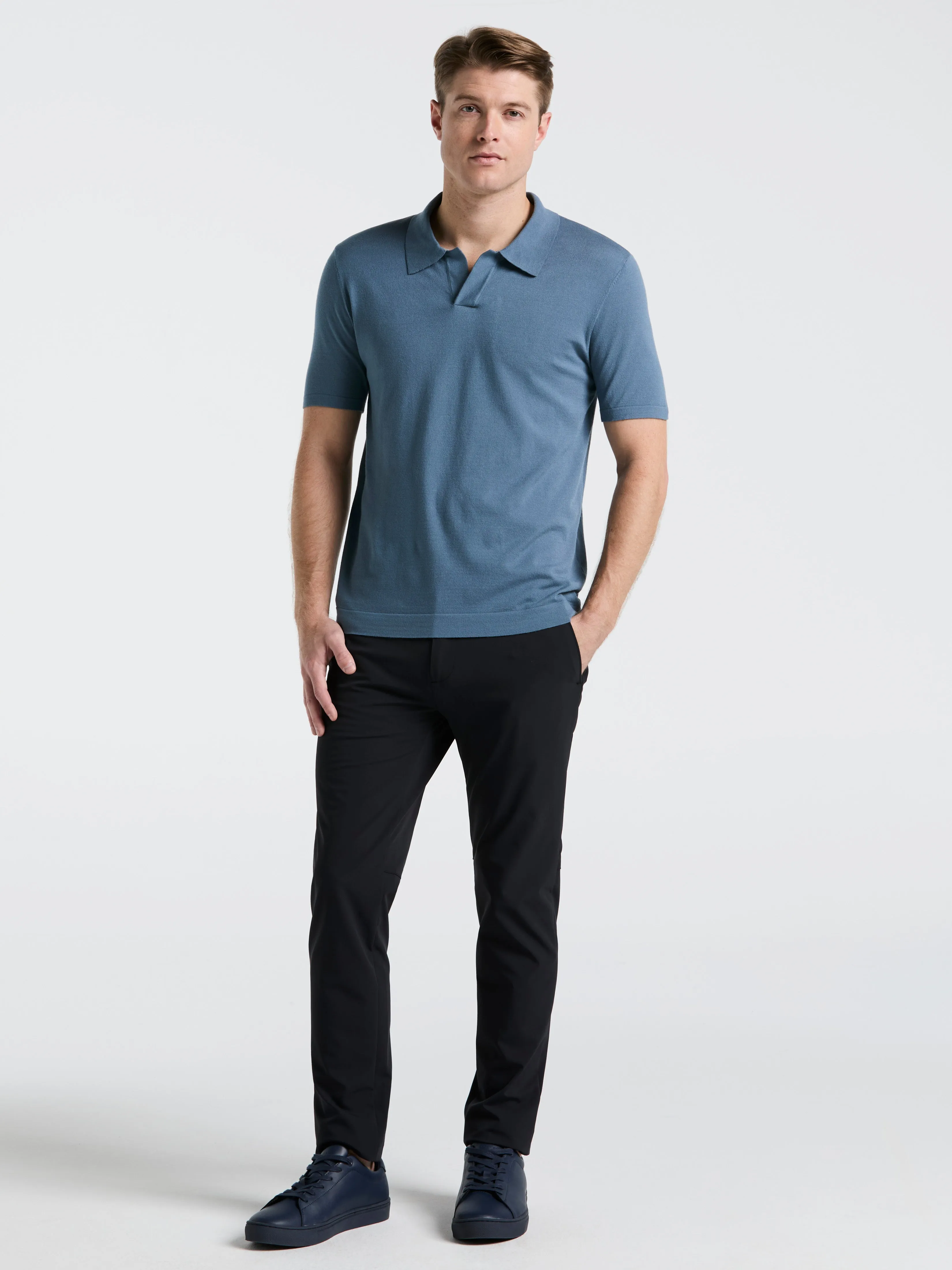 Tech Knit Open Collar Sweater Polo sold by Perry Ellis product image thumbnail 4