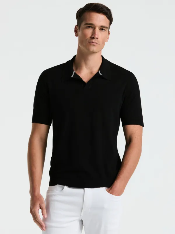 Tech Knit Open Polo Sweater sold by Perry Ellis