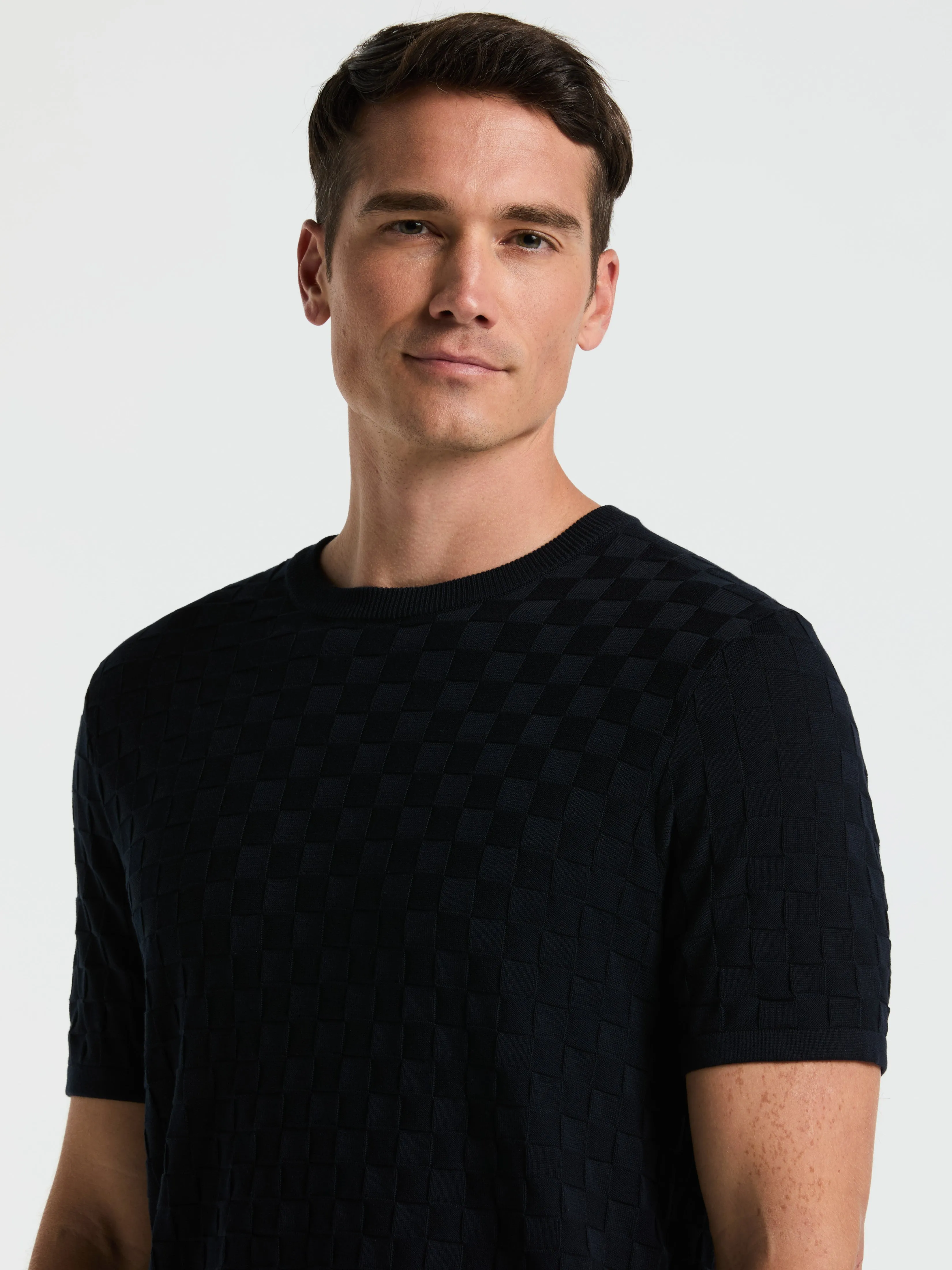 Square Pattern Crew Neck Sweater Tee sold by Perry Ellis product image thumbnail 3